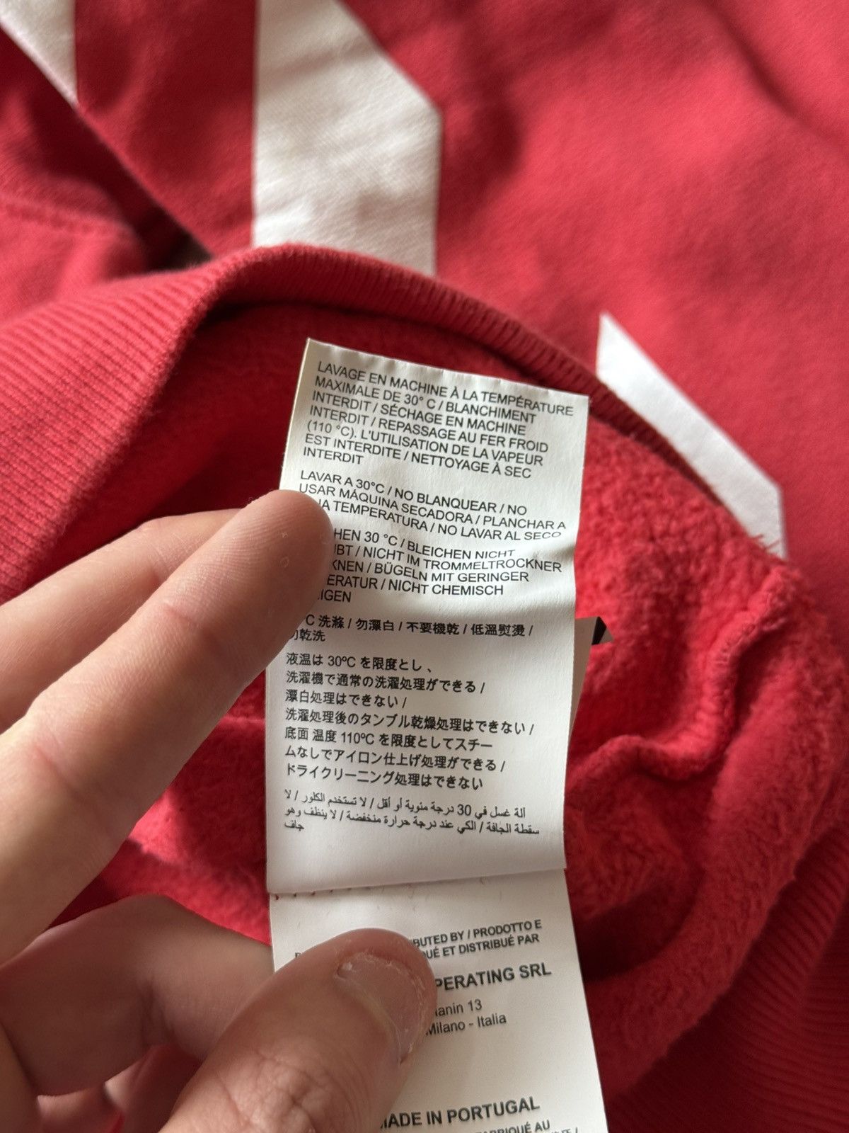Off-White Cool Off-White Designer Hoodie Printed Red Sweater Bernini Size US XXS / EU 40 - 7 Thumbnail