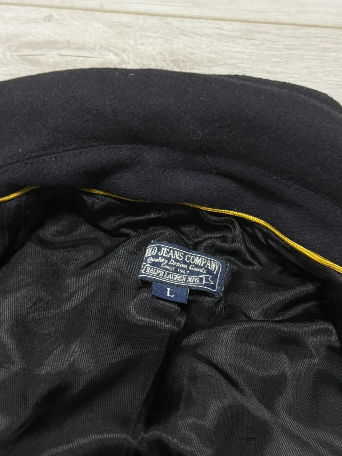 Polo Ralph Lauren POLO wool double breasted pea coat buttons jacket anchor Size US L / EU 52-54 / 3 - 4 Thumbnail