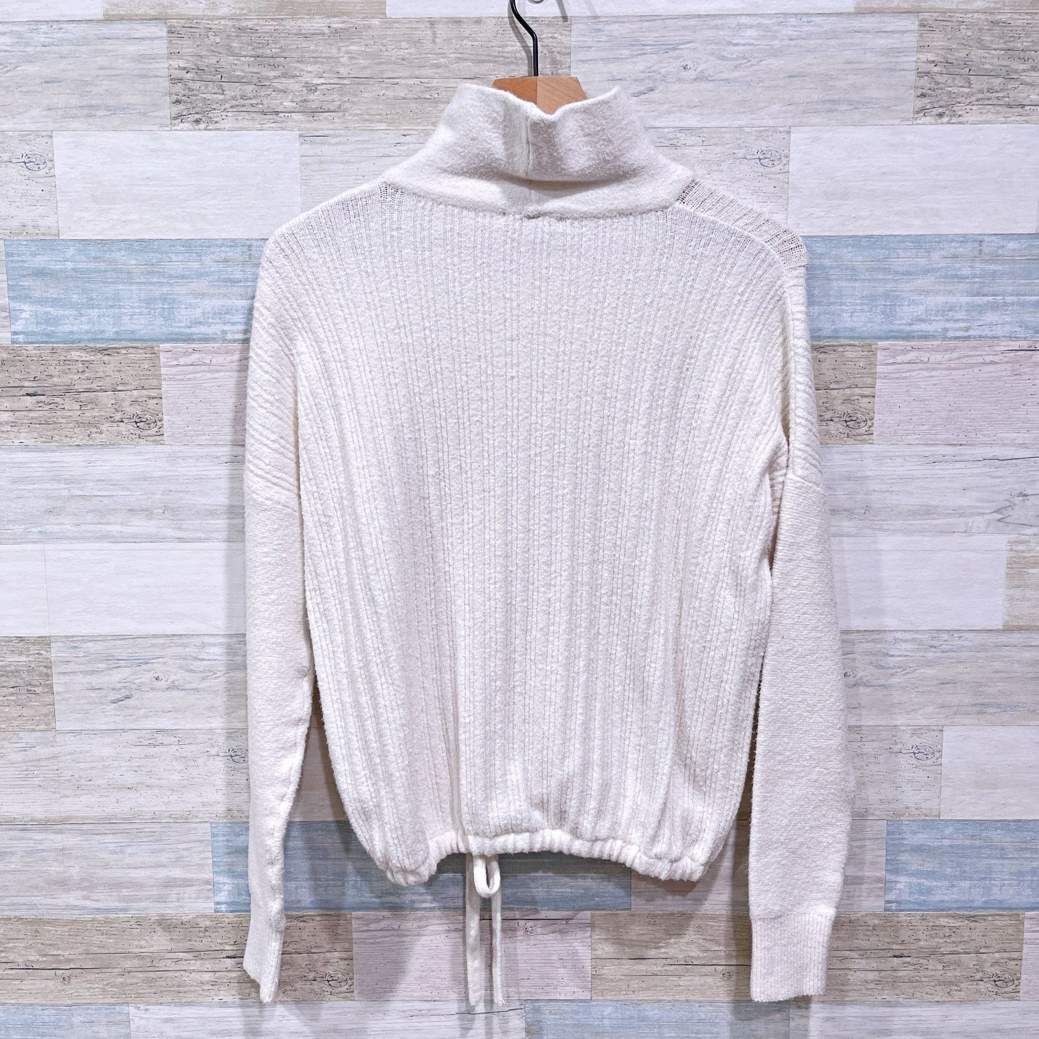Other Lilla P Ribbed Fleece Turtleneck Sweater White Drawcord M Size M / US 6-8 / IT 42-44 - 4 Thumbnail