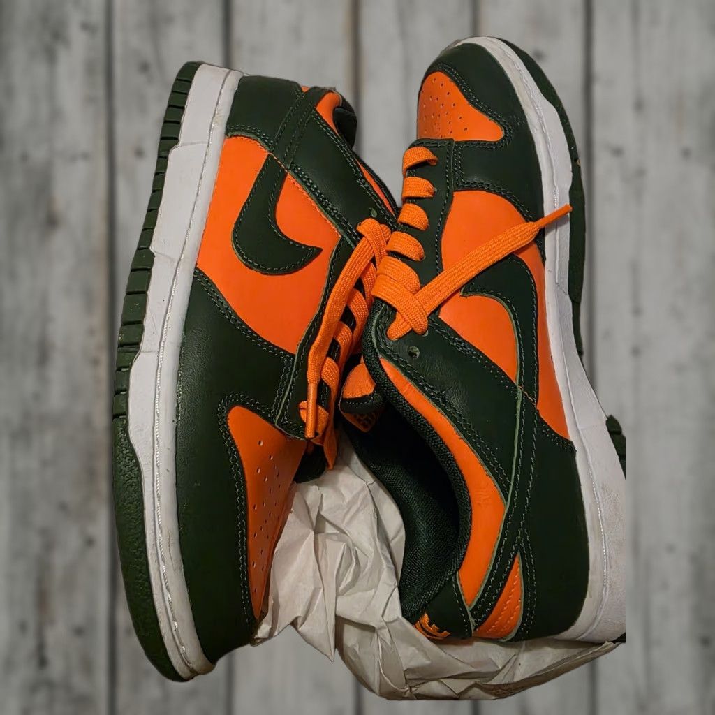 Nike **Nike Dunk Low Green 2022 Authentic Size 8.5 Miami Hurricanes** User: Nike Dunk Low Green 2022 Authentic Size 8.5 Miami Hurricanes Size US 9 / EU 42 - 1 Thumbnail