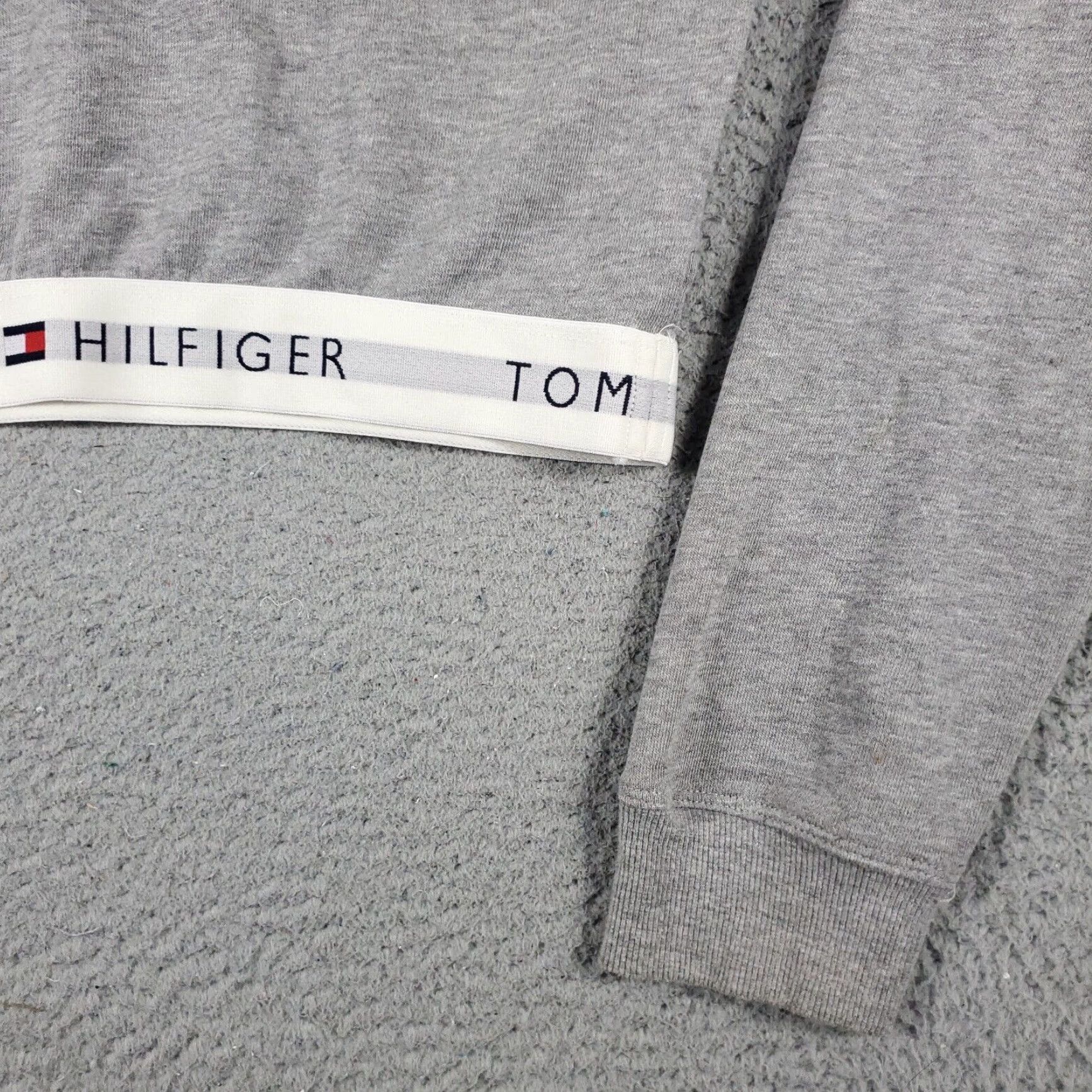 Tommy Hilfiger Tommy Hilfiger Womens Sweater Medium Gray Crop Top Hoodie Size M / US 6-8 / IT 42-44 - 4 Thumbnail