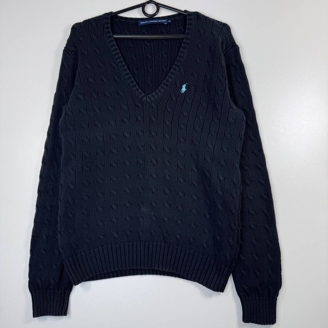 Polo Ralph Lauren Polo Ralph Lauren Sport Sweater Black Cable Knit V Womens XL Size XL / US 12-14 / IT 48-50 - 1 Thumbnail
