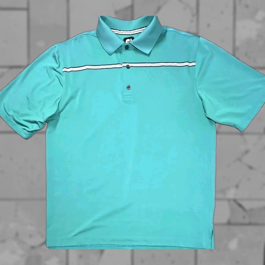 Footjoy FootJoy Mens L Polo Shirt Short Sleeve Teal Green FJ Performance Golf Shirt Size US L / EU 52-54 / 3 - 1 Thumbnail