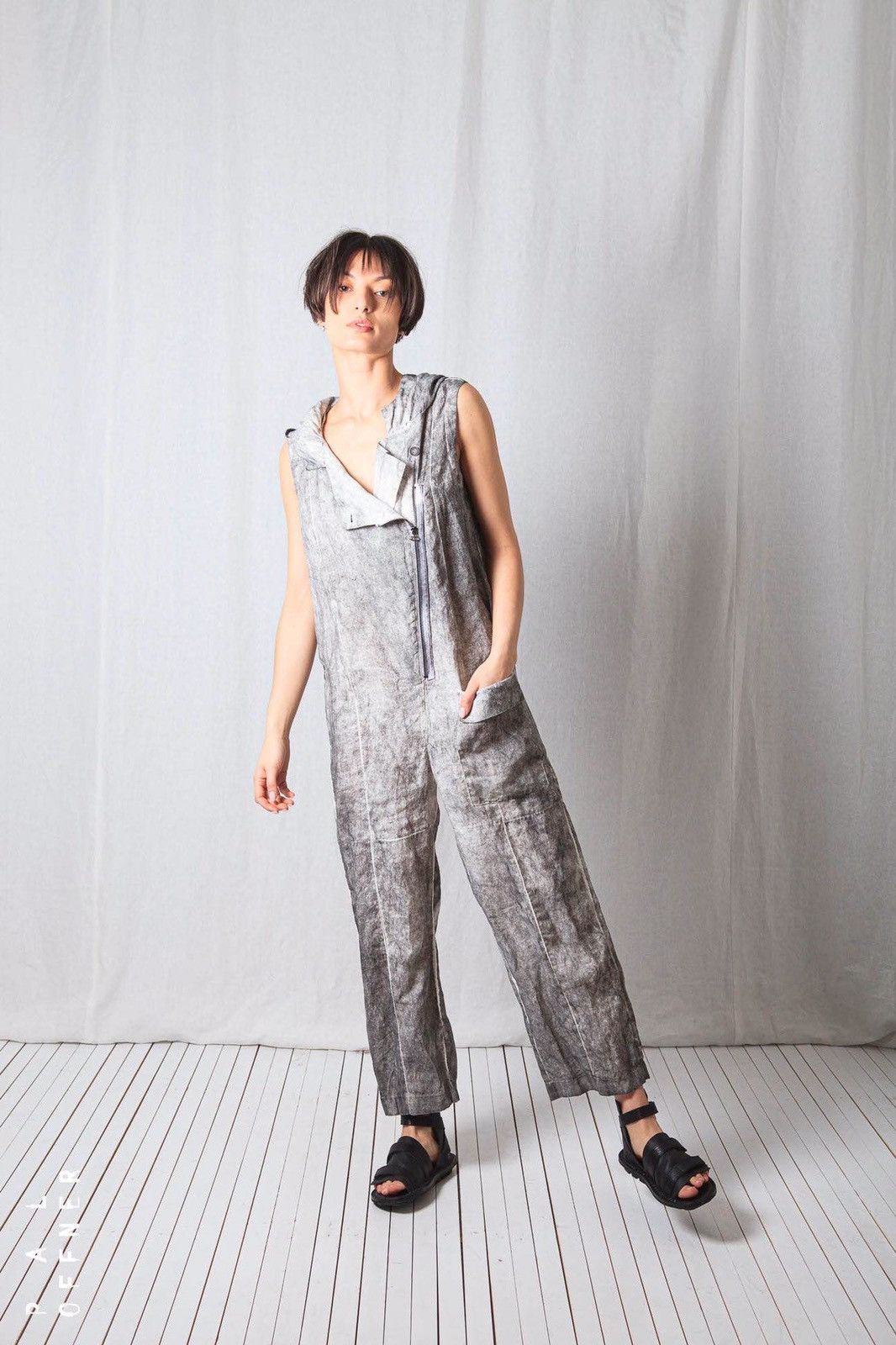 Designer × PAL OFFNER PAL OFFNER Loose Hooded Linen Unisex Overall Size 1-2 /S Size US 28 / EU 44 - 2 Thumbnail