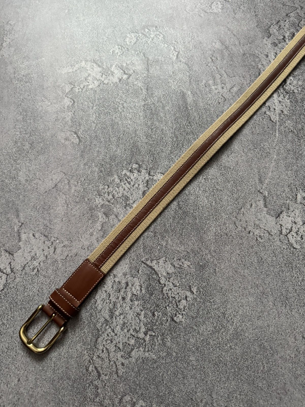Designer × Paul & Shark × Vintage Paul & Shark 104cm belt casual leather brown / beige Size ONE SIZE - 5 Thumbnail