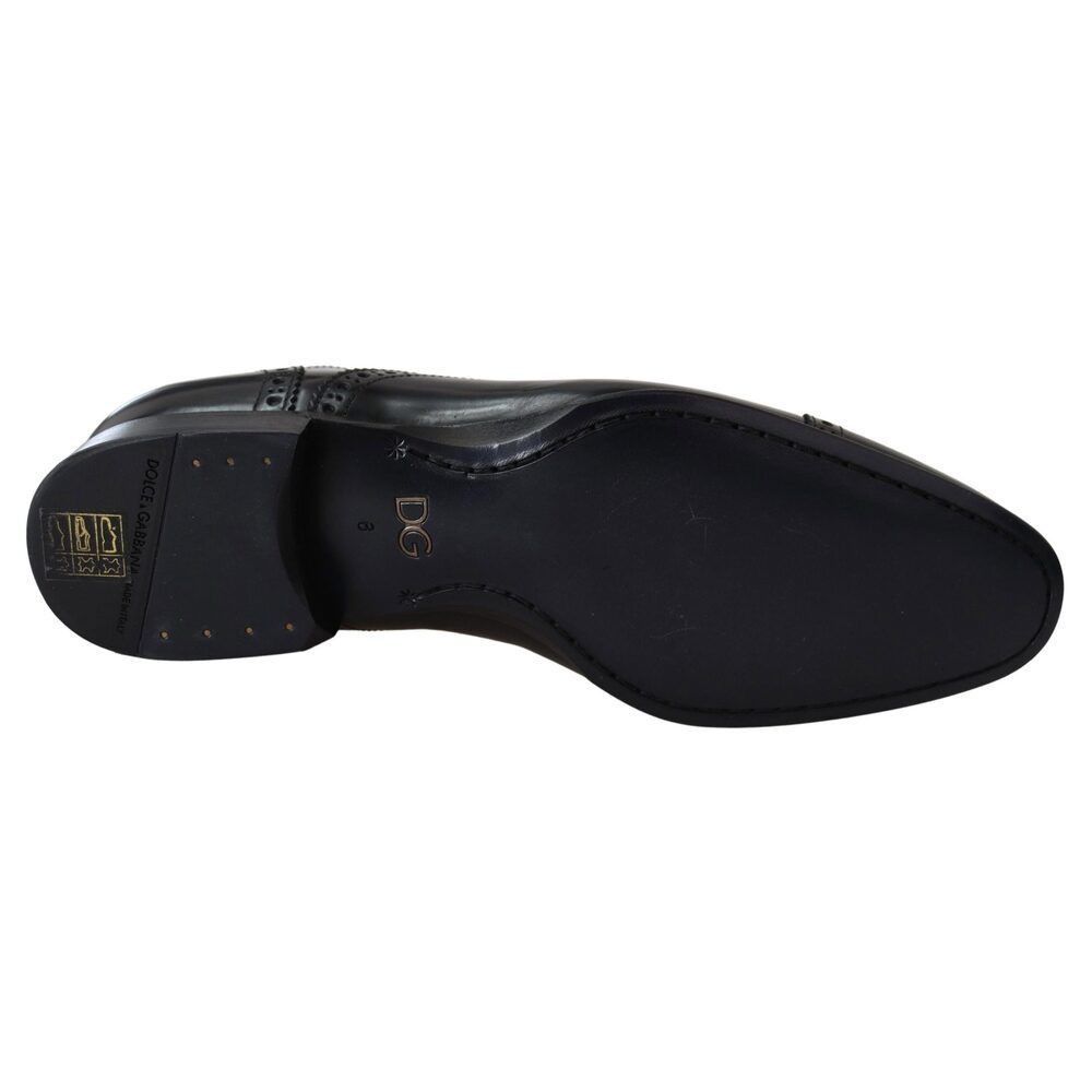 Dolce & Gabbana Dolce & Gabbana Elegant Black Leather Formal Derby Shoes Size US 6 / EU 39 - 4 Thumbnail