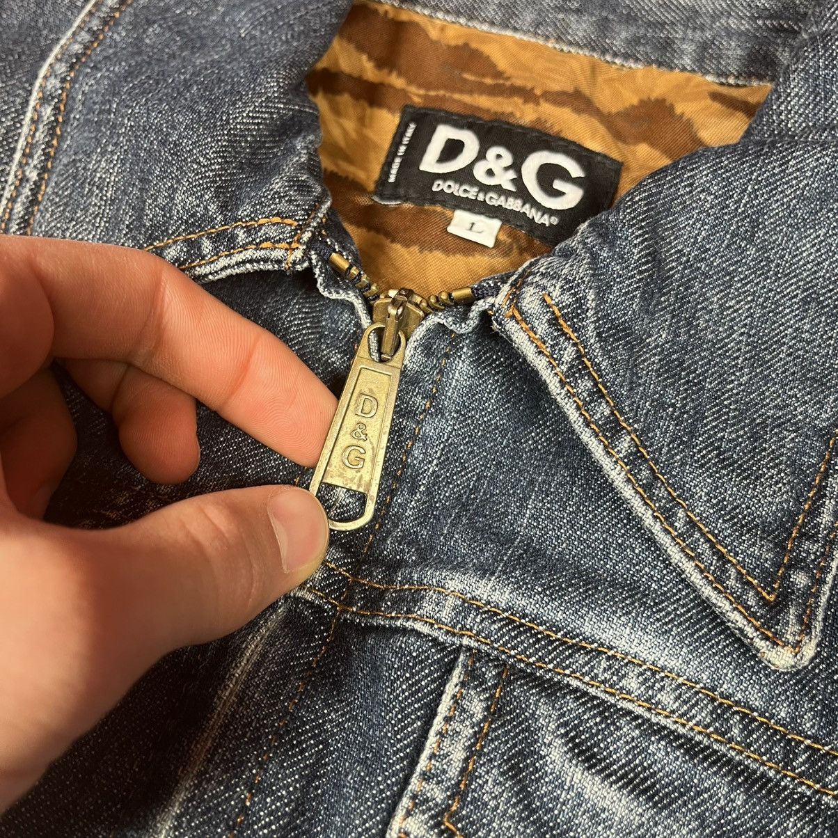 Dolce & Gabbana Dolce & Gabbana Denim Jacket Tiger Lining Logo Back Patch Size L / US 10 / IT 46 - 12 Thumbnail