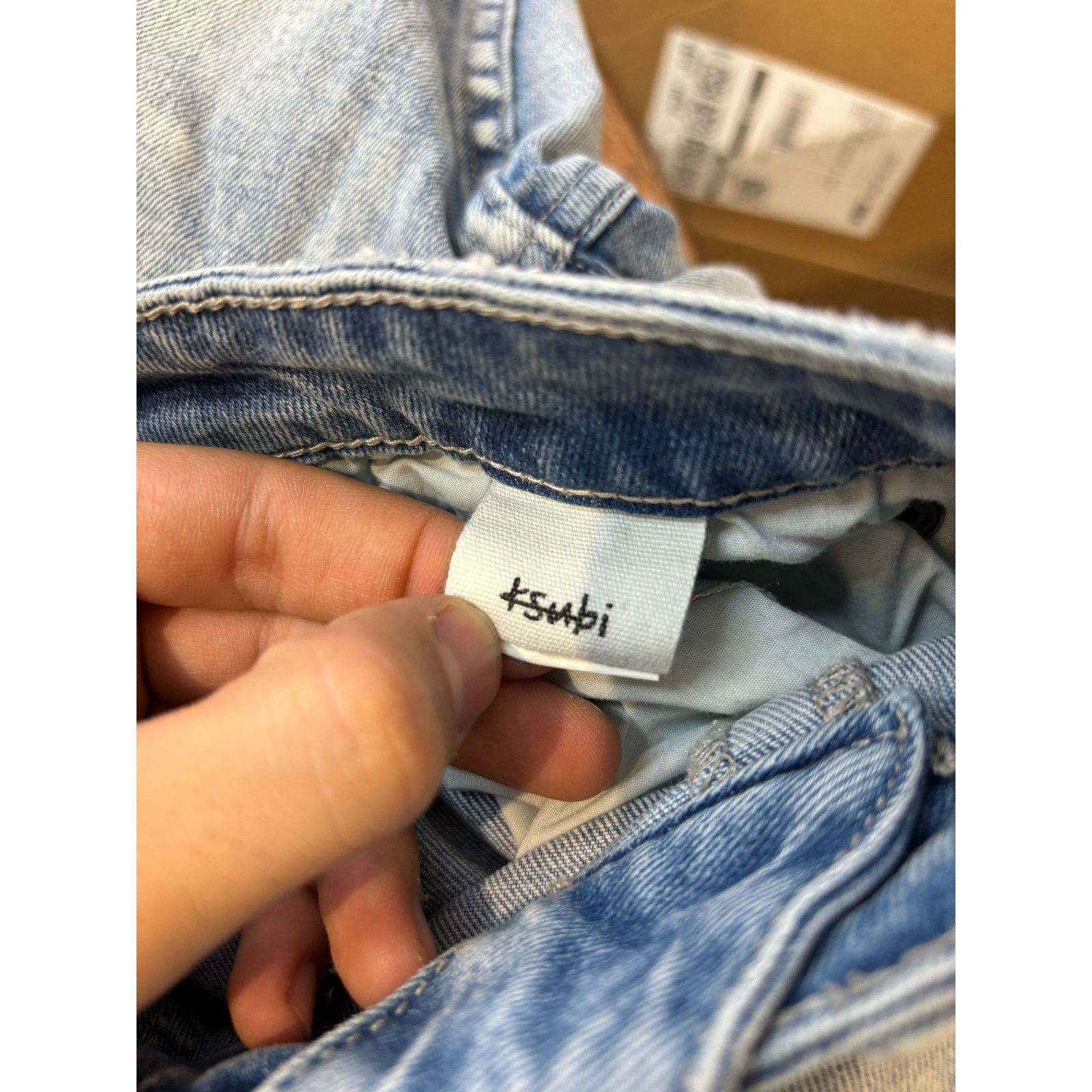 Ksubi Ksubi Jeans Light Wash White Writing Ripped Size US 32 / EU 48 - 4 Thumbnail