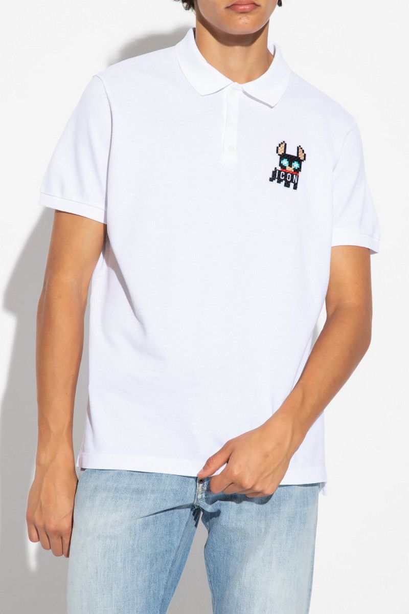 Dsquared2 DSQUARED2 white regular fit Icon logo patch polo shirt XL Size US XL / EU 56 / 4 - 2 Thumbnail