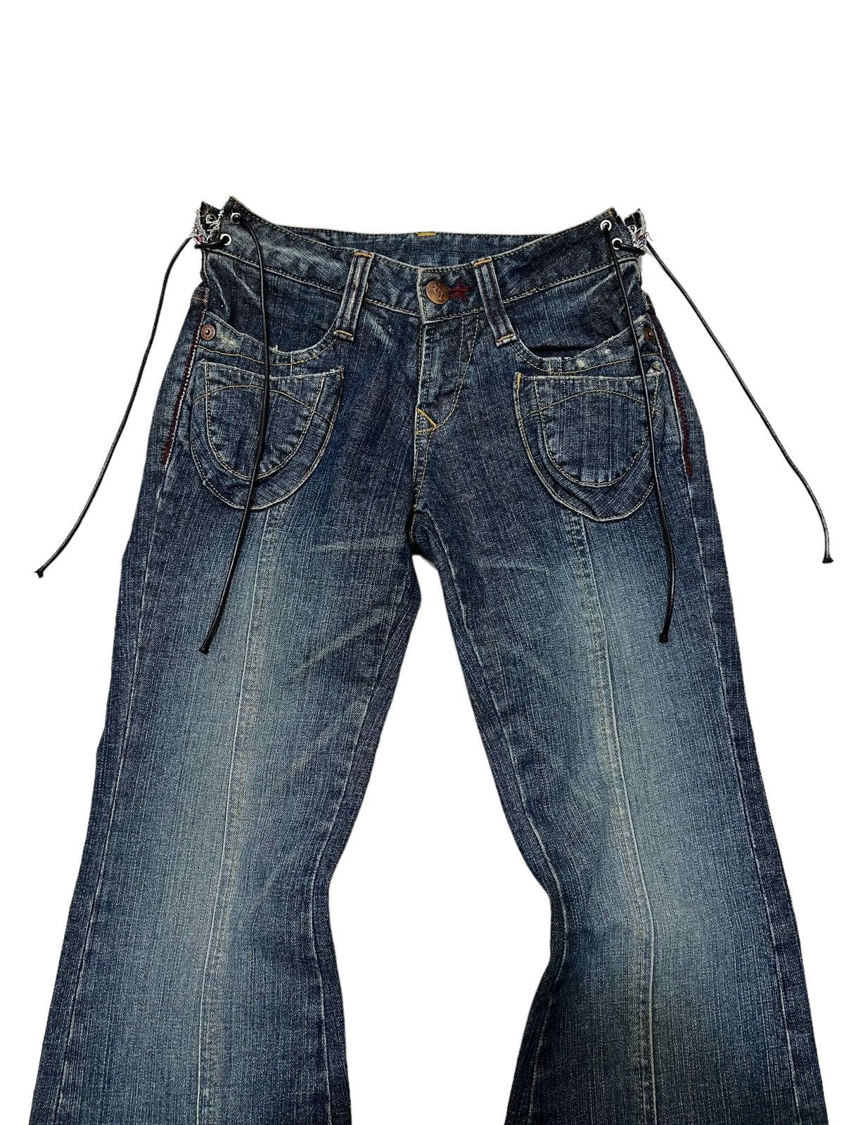 If Six Was Nine × Japanese Brand × Le Grande Bleu (L.G.B.) Blueways 6 pocket laces up flared denim pants Size US 26 / EU 42 - 4 Thumbnail