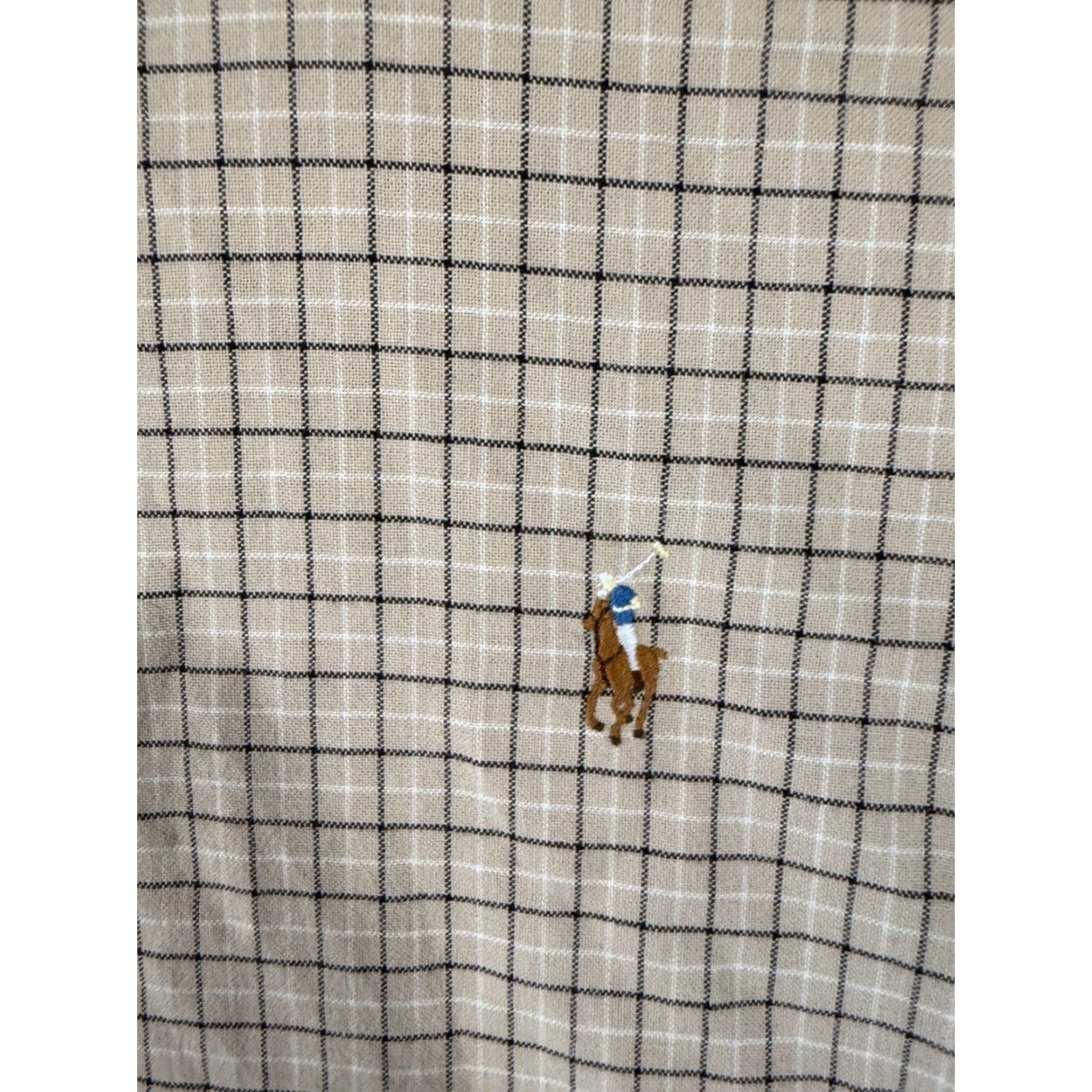 Ralph Lauren Ralph Lauren Shirt Mens L Beige Tan Micro Plaid Custom Fit Long Sleeve Pony Logo Size US L / EU 52-54 / 3 - 5 Thumbnail