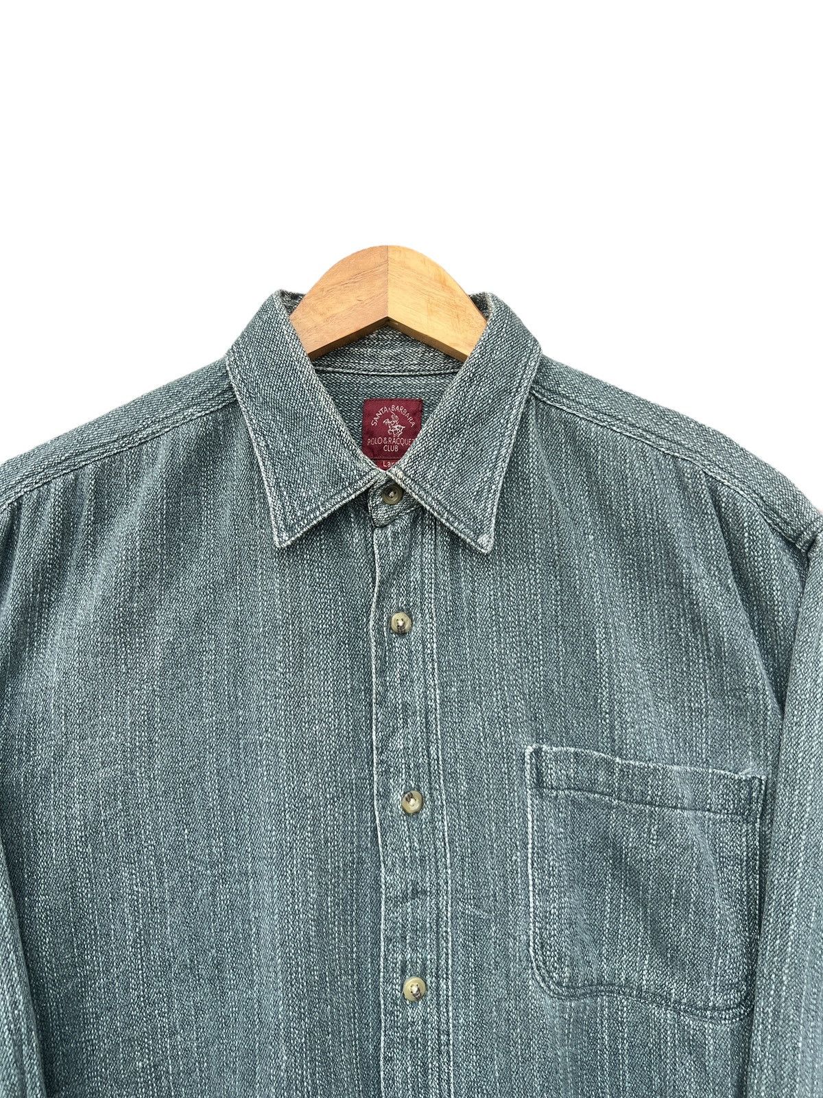 Japanese Brand × Vintage Vintage Santa Barbara Distressed Green Button Up Shirt Size US L / EU 52-54 / 3 - 2 Thumbnail