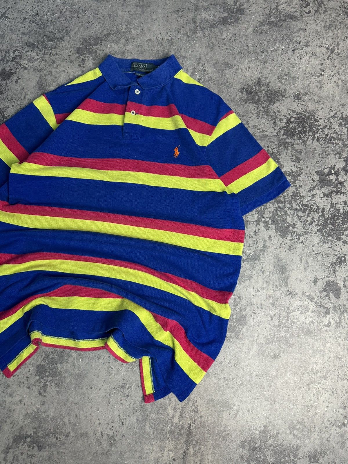Polo Ralph Lauren 📸Men's Vintage Polo T-Shirt Polo Ralph Lauren Striped Pony📸 Size US L / EU 52-54 / 3 - 3 Thumbnail