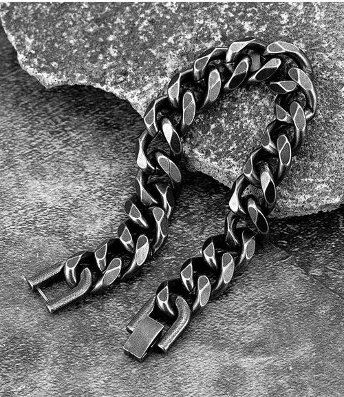 Other Retro Stainless Steel Cuban Chain Bracelet Size ONE SIZE - 2 Thumbnail