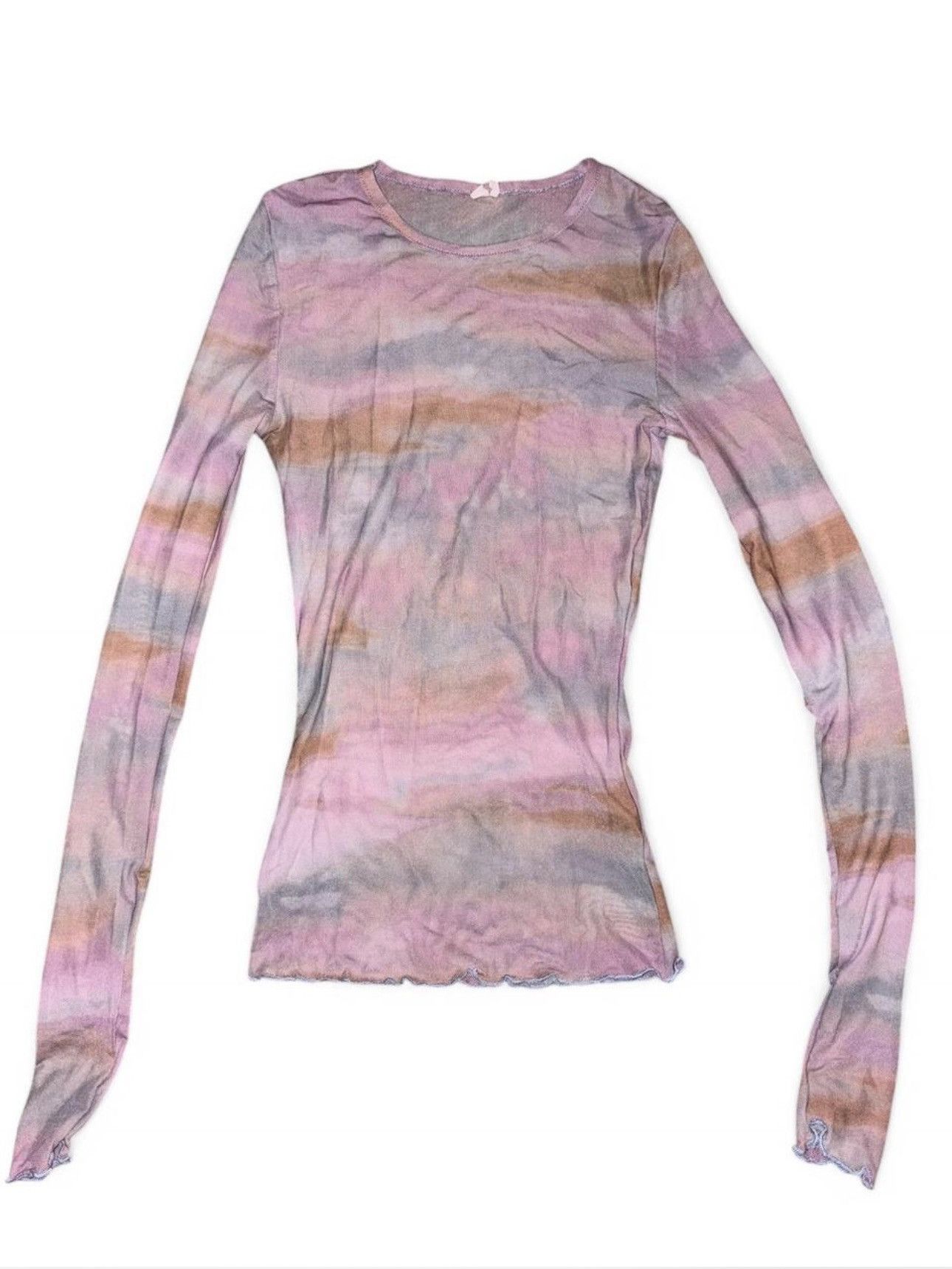 Urban Outfitters Pink & Purple Sheer Long Sleeve Top Size XS / US 0-2 / IT 36-38 - 1 Thumbnail