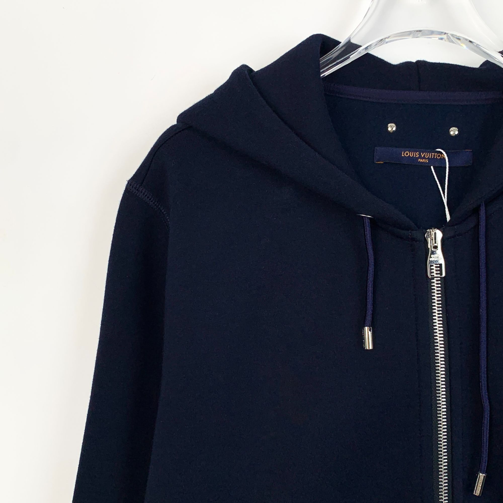 Louis Vuitton [Louis Vuitton] Navy Cotton Hooded Drawstring Zip-Up Sweatsh Size L / US 10 / IT 46 - 7 Thumbnail