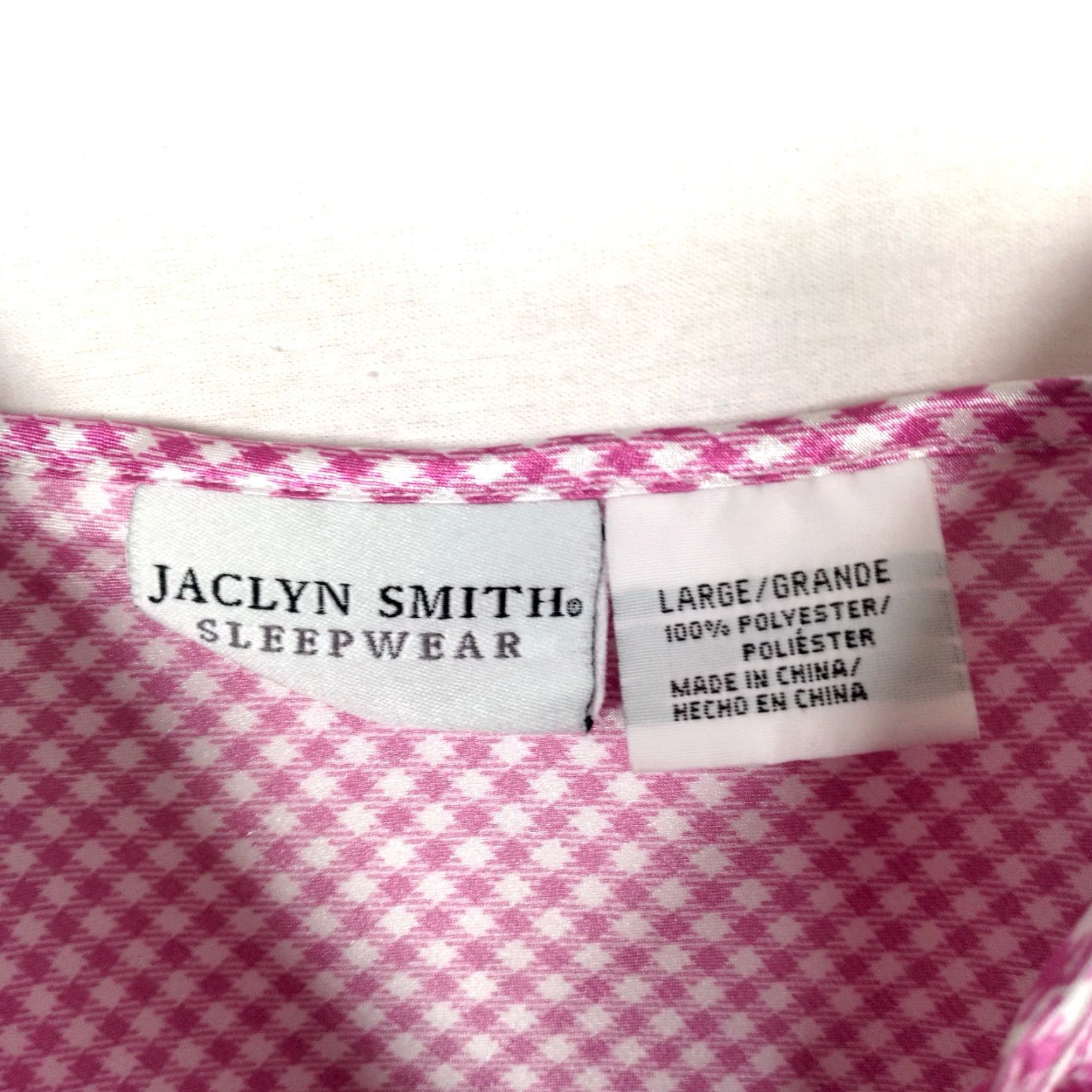 Vintage VINTAGE Jacklyn Smith Nightgown Sleeveless Large Purple White Gingham Check Plaid Satin Polyester Chemise Intimate Size ONE SIZE - 7 Thumbnail