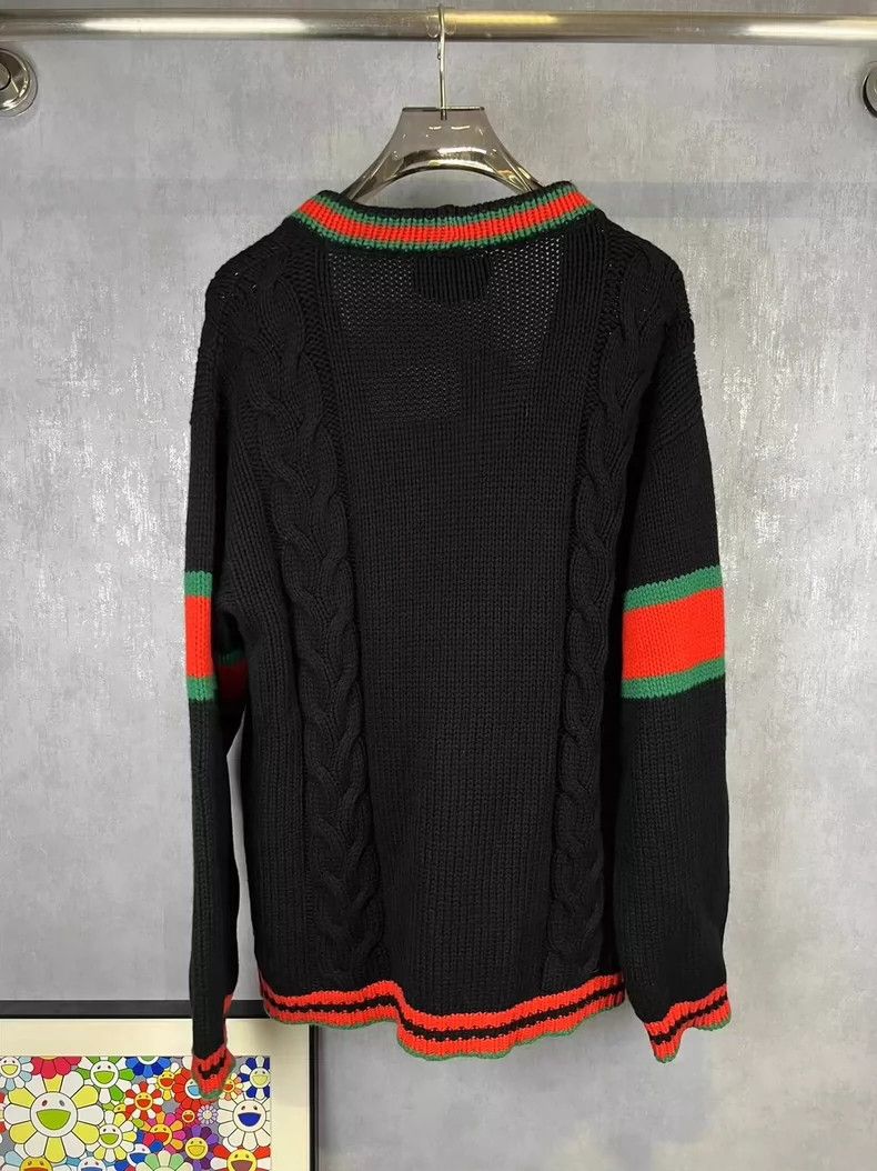 Gucci Gucci Red and green stitching knitted cardigan sweater 2501 Size US L / EU 52-54 / 3 - 2 Thumbnail