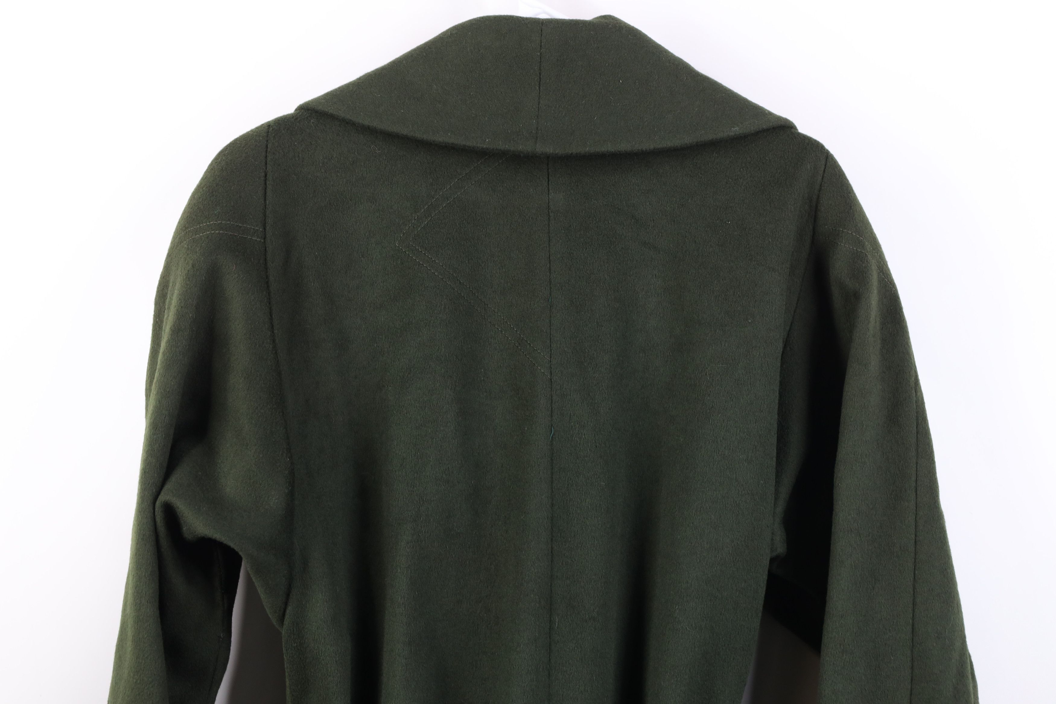 Vintage Vintage 90s Streetwear Belted Trench Coat Jacket Green USA Size XXL / US 16-18 / IT 52-54 - 14 Thumbnail