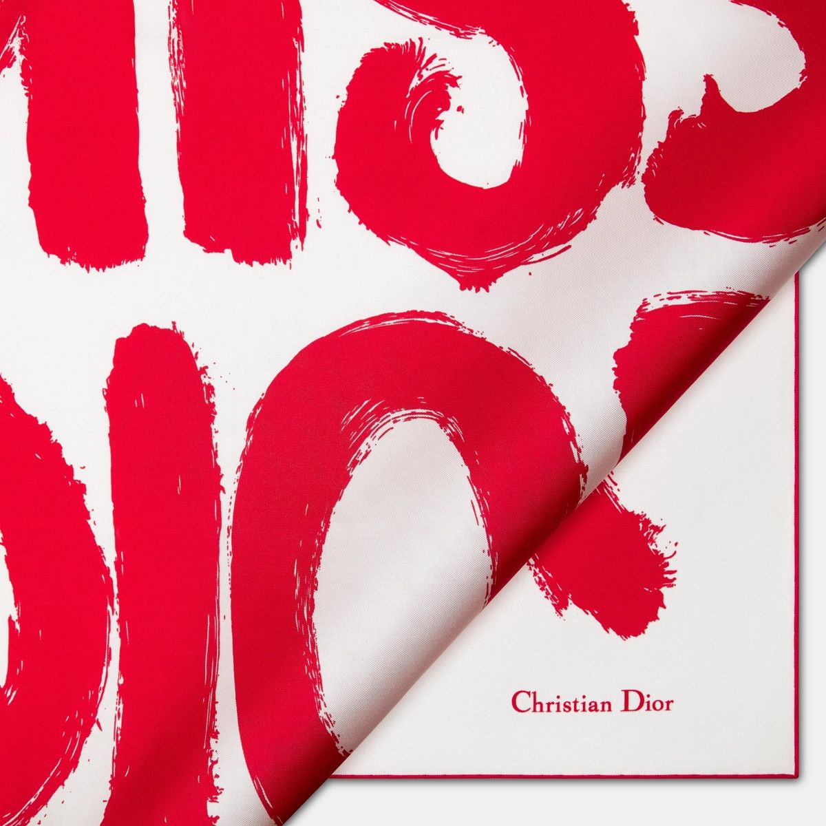 Dior o1bcso1str0226 Size:OS/70 Square Scarf in White/Red Size ONE SIZE - 4 Thumbnail