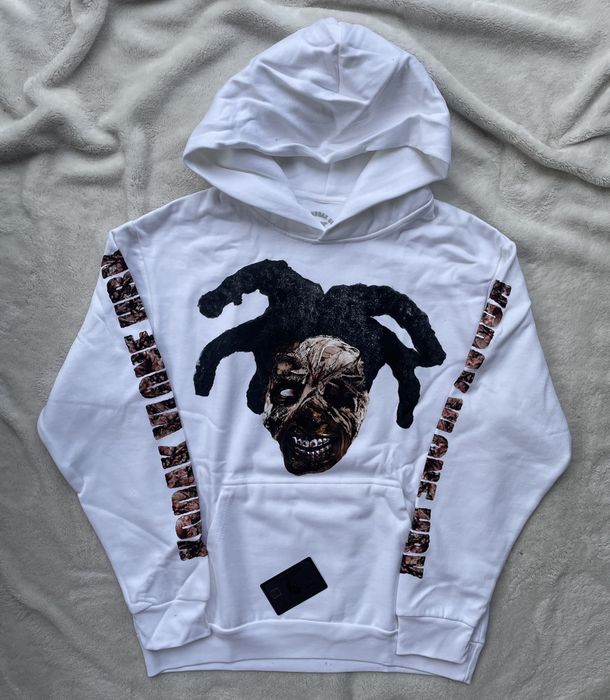 Vlone X Kodak Black Zombie Hoodie White Size Small Sweatshirt Pullover