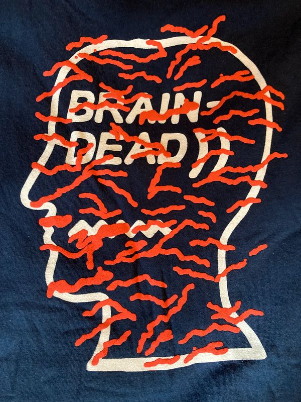 Brain Dead Brain Dead - Printed Logo LS Tee - XL Navy Size US XL / EU 56 / 4 - 2 Thumbnail