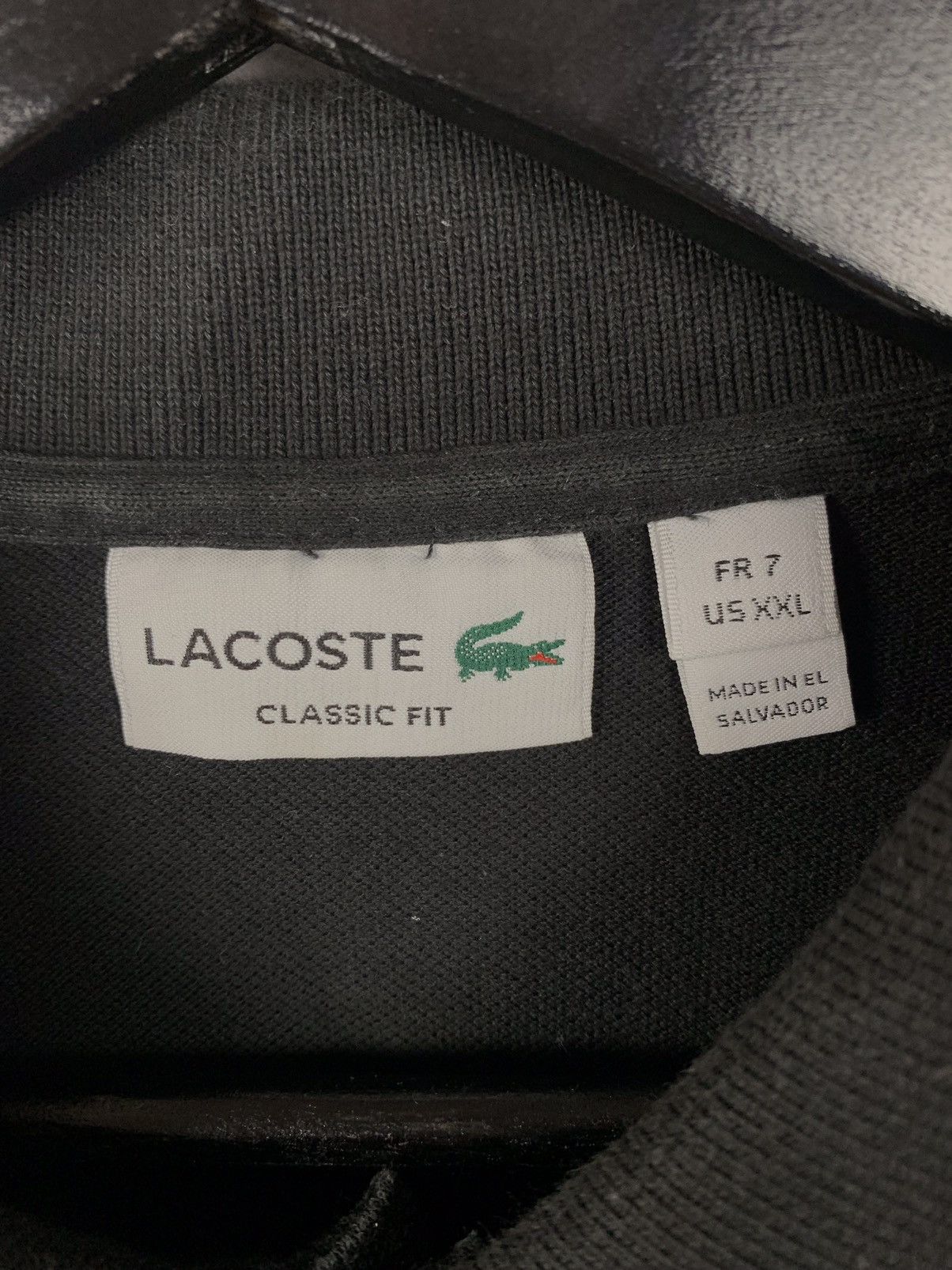 Lacoste Lacoste Black Classic Fit Cotton Polo,Poloshirt Size US XXL / EU 58 / 5 - 7 Thumbnail