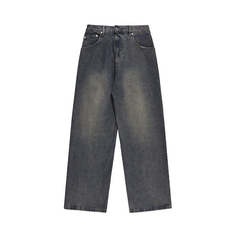 Vintage American retro washed distressed wide-leg jeans for men Size US 32 / EU 48 - 1 Thumbnail