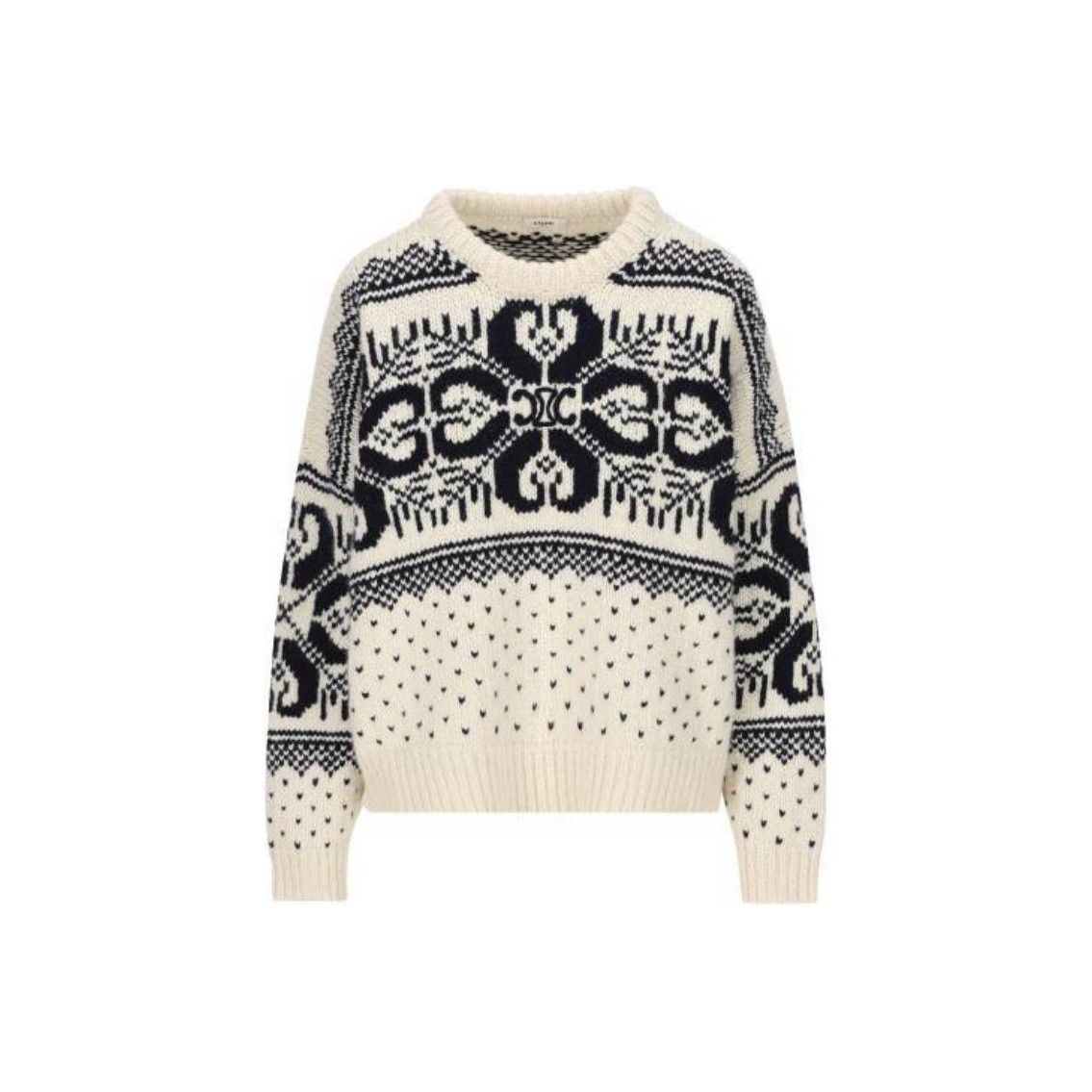 Celine Celine Jacquard Wool-Cashmere Sweater XS Size XS / US 0-2 / IT 36-38 - 1 Thumbnail