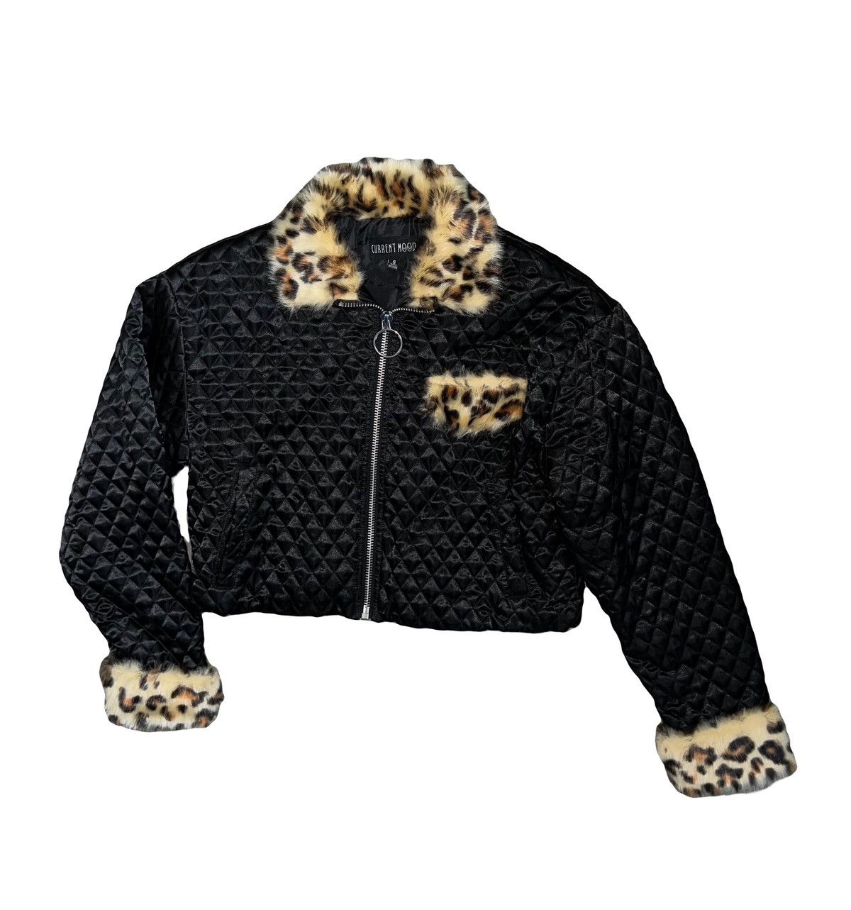 Dolls Kill Current Mood cropped puffer jacket 🐆🖤 Size S / US 4 / IT 40 - 1 Thumbnail