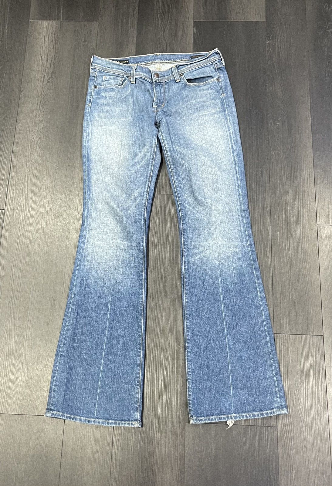 image of Citizens Of Humanity Vintage Distressed Flare Jeans in Blue, Women's (Size 31)
