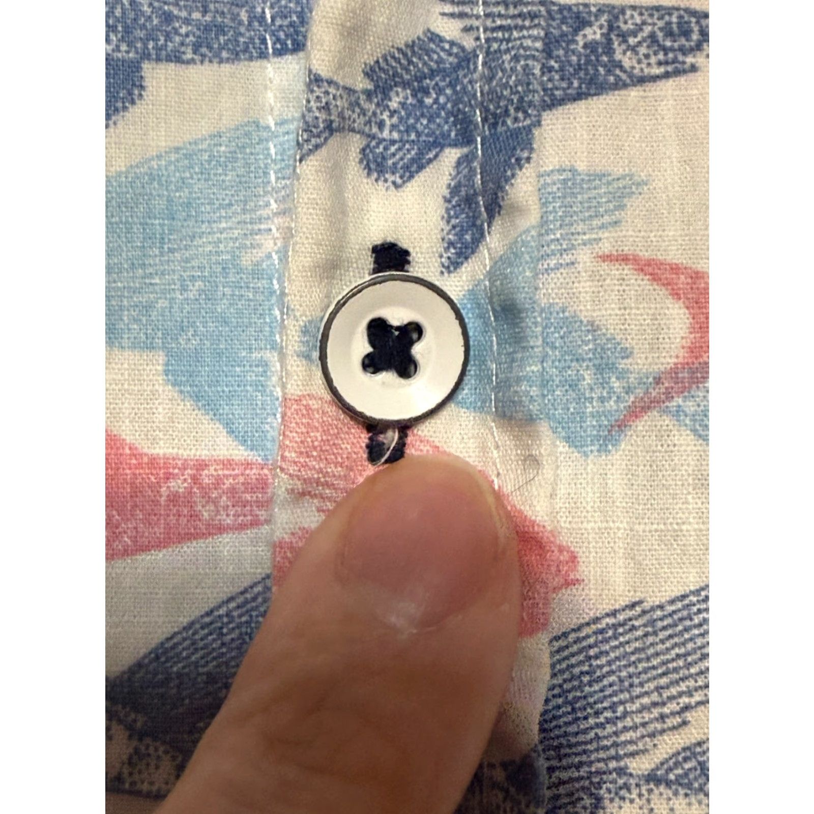 Flag & Anthem VINTAGE Flag & Anthem Shirt (Men's) XXL White Pink Blue Short Sleeve Button Up Shirt Size US XXL / EU 58 / 5 - 5 Thumbnail