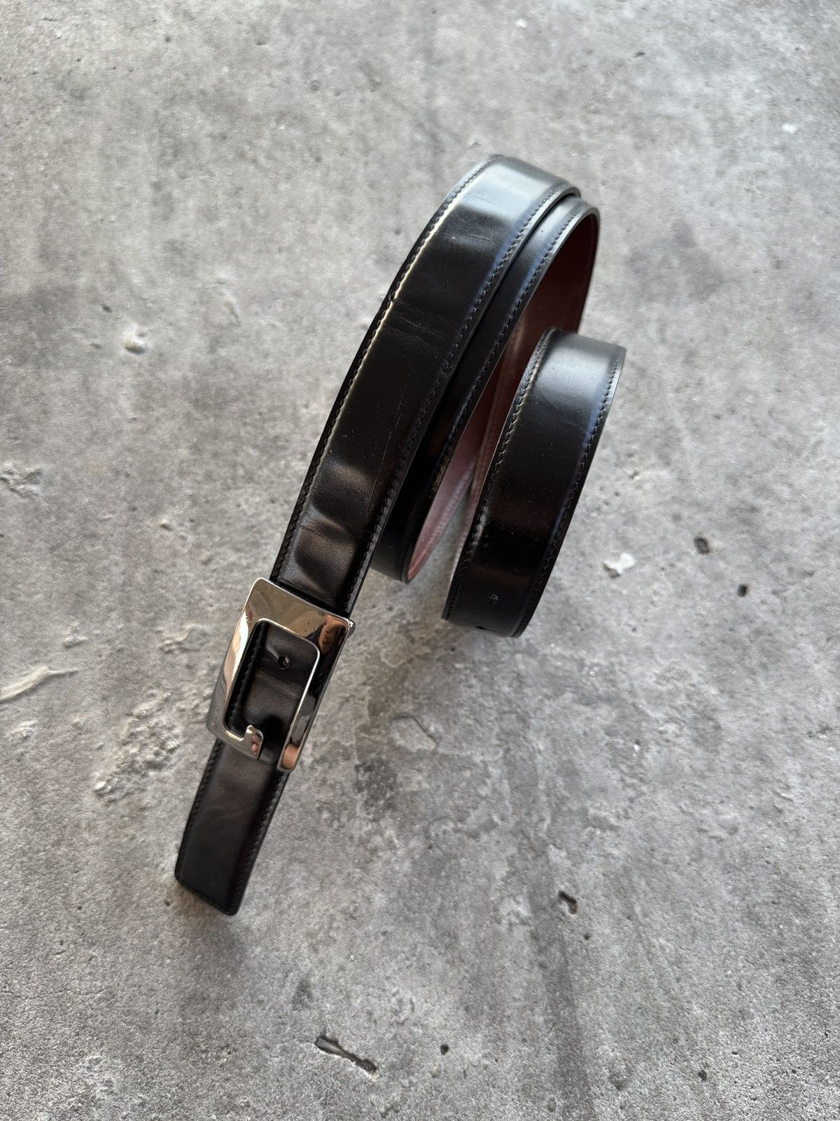 Gucci Gucci Square G Buckle Black Leather Belt Size ONE SIZE - 3 Thumbnail