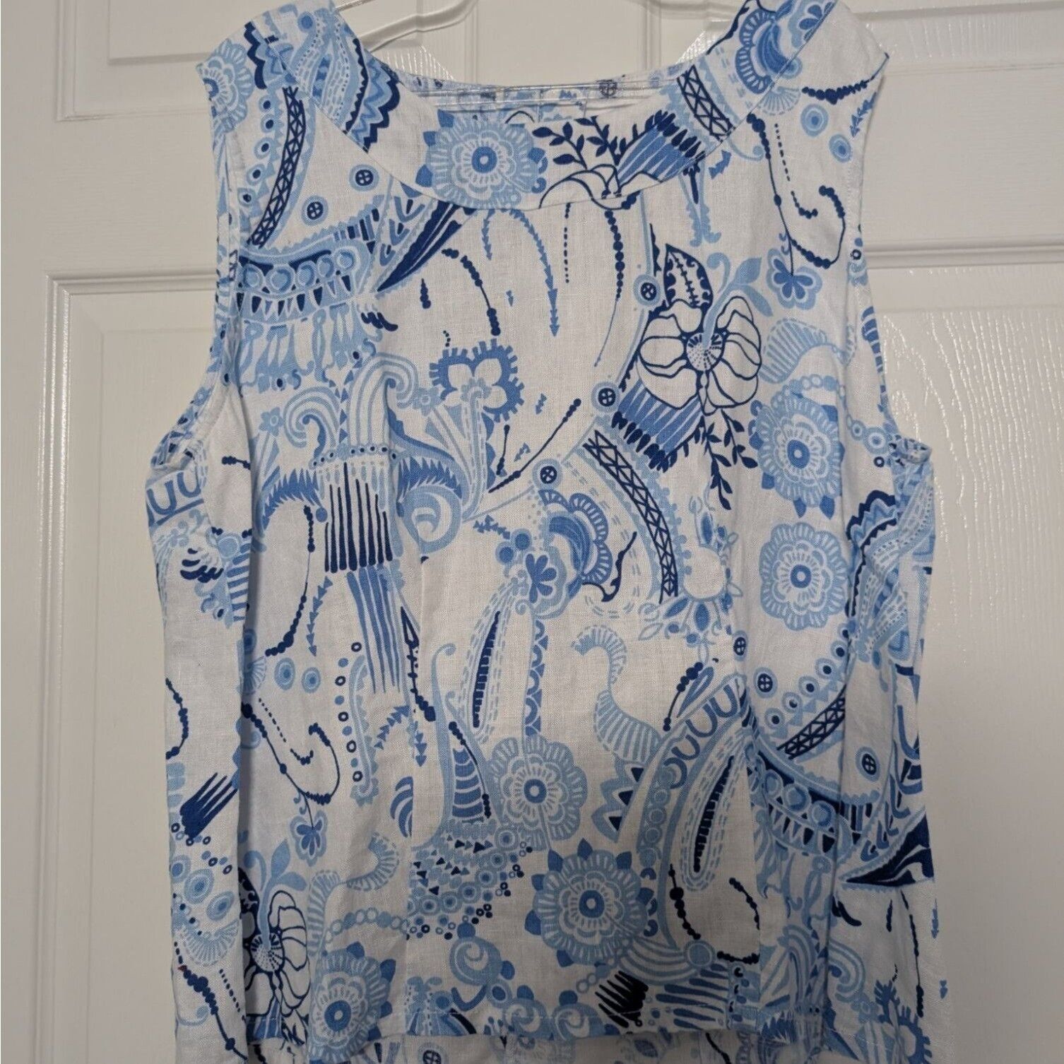 Designer Lantana Casuals 100% Linen Floral Tank Top Womens Size XL Size XL / US 12-14 / IT 48-50 - 2 Thumbnail