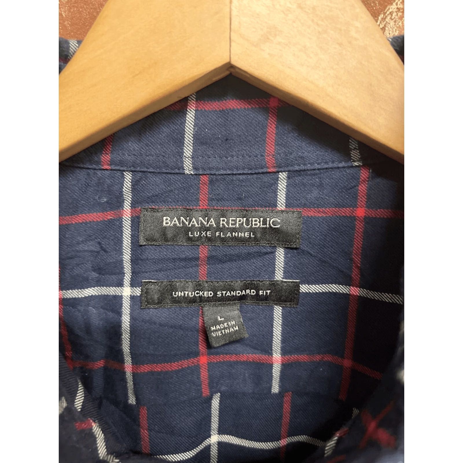 Banana Republic Banana Republic Mens Blue Plaid Button-Up Long Sleeve Luxe Flannel Size L Size US L / EU 52-54 / 3 - 3 Thumbnail
