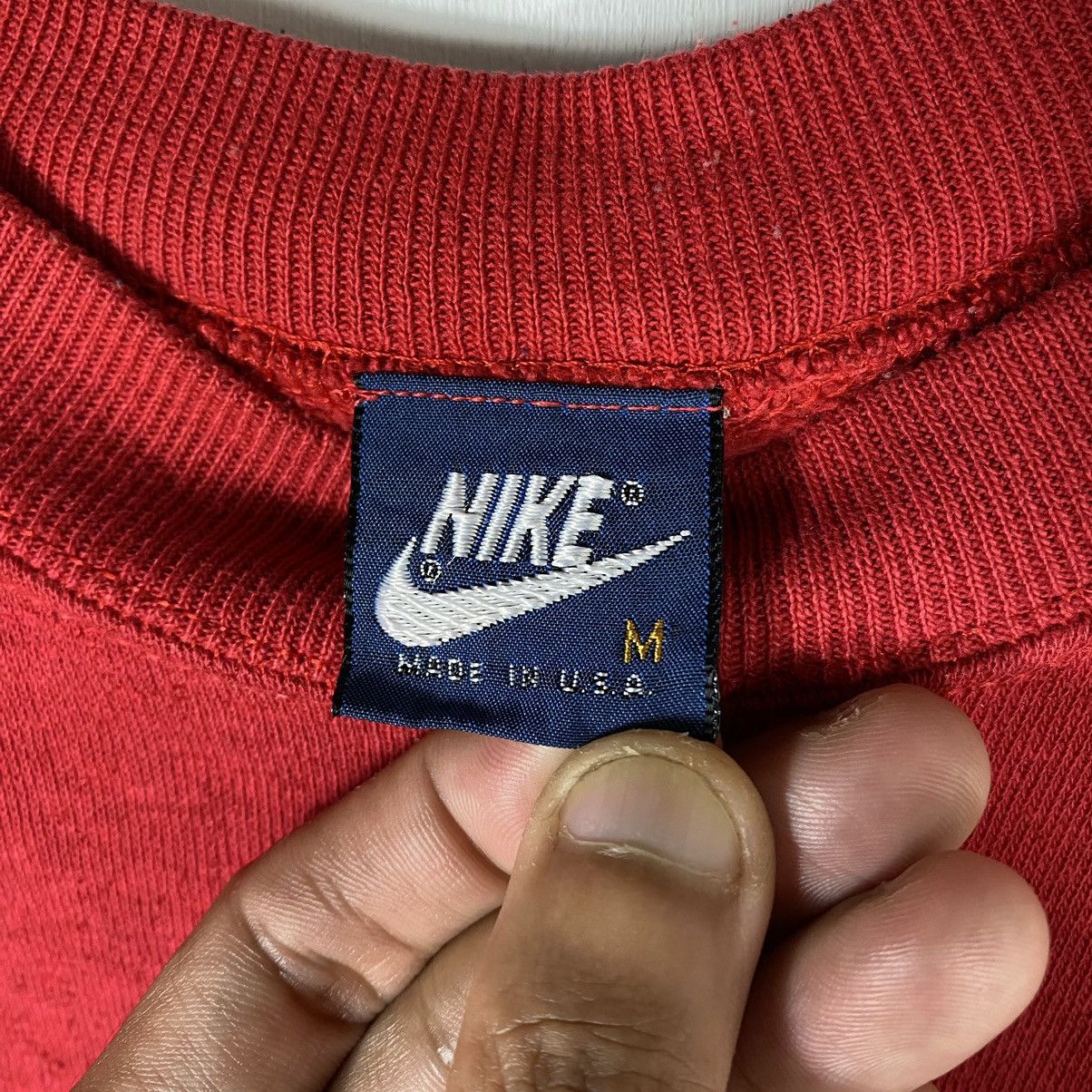 Nike × Vintage VINTAGE 80s NIKE BLUE TAG BIG SWOOSH 50/50 CREWNECK PULLOVER Size US M / EU 48-50 / 2 - 7 Thumbnail