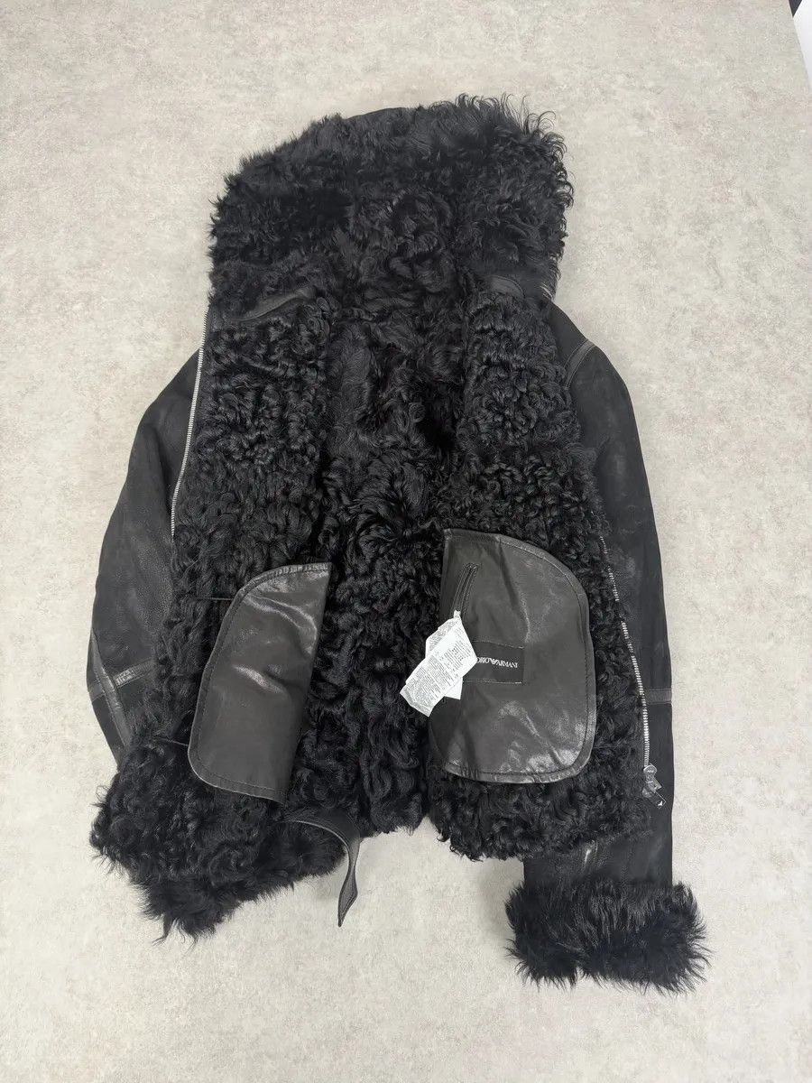 Emporio Armani FW2018 Emporio Armani Plushed Leather Black Belted Jacket Size US L / EU 52-54 / 3 - 6 Thumbnail