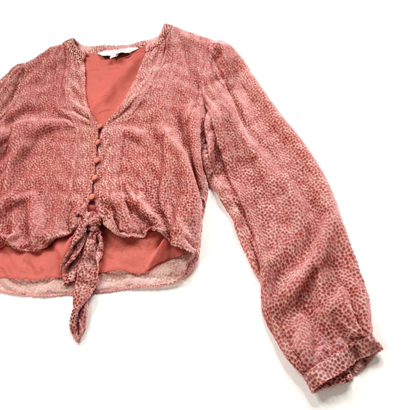 Vintage Intermix Blouse Silk Blend Peasant Button Top Pink S Small Women Long Sleeve V-Neck Casual Size S / US 4 / IT 40 - 5 Thumbnail