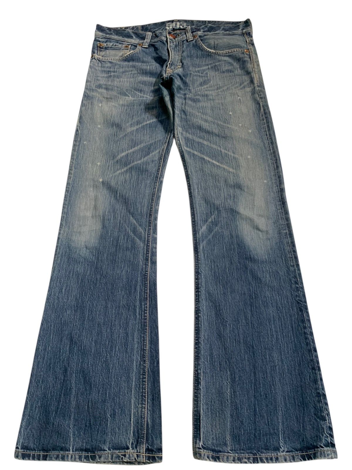 Edwin FLARE JAPANESE EDWIN BLUE TRIP CLAWMARK RUSTY PUNK DENIM Size US 35 - 4 Thumbnail