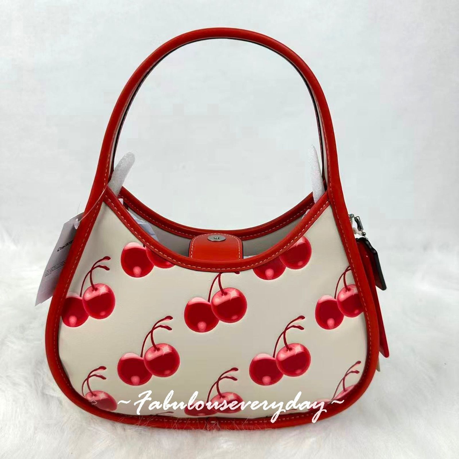 Coach COACH Ergo Bag In Coachtopia Leather With Cherry Print Cloud Size ONE SIZE - 1 Thumbnail