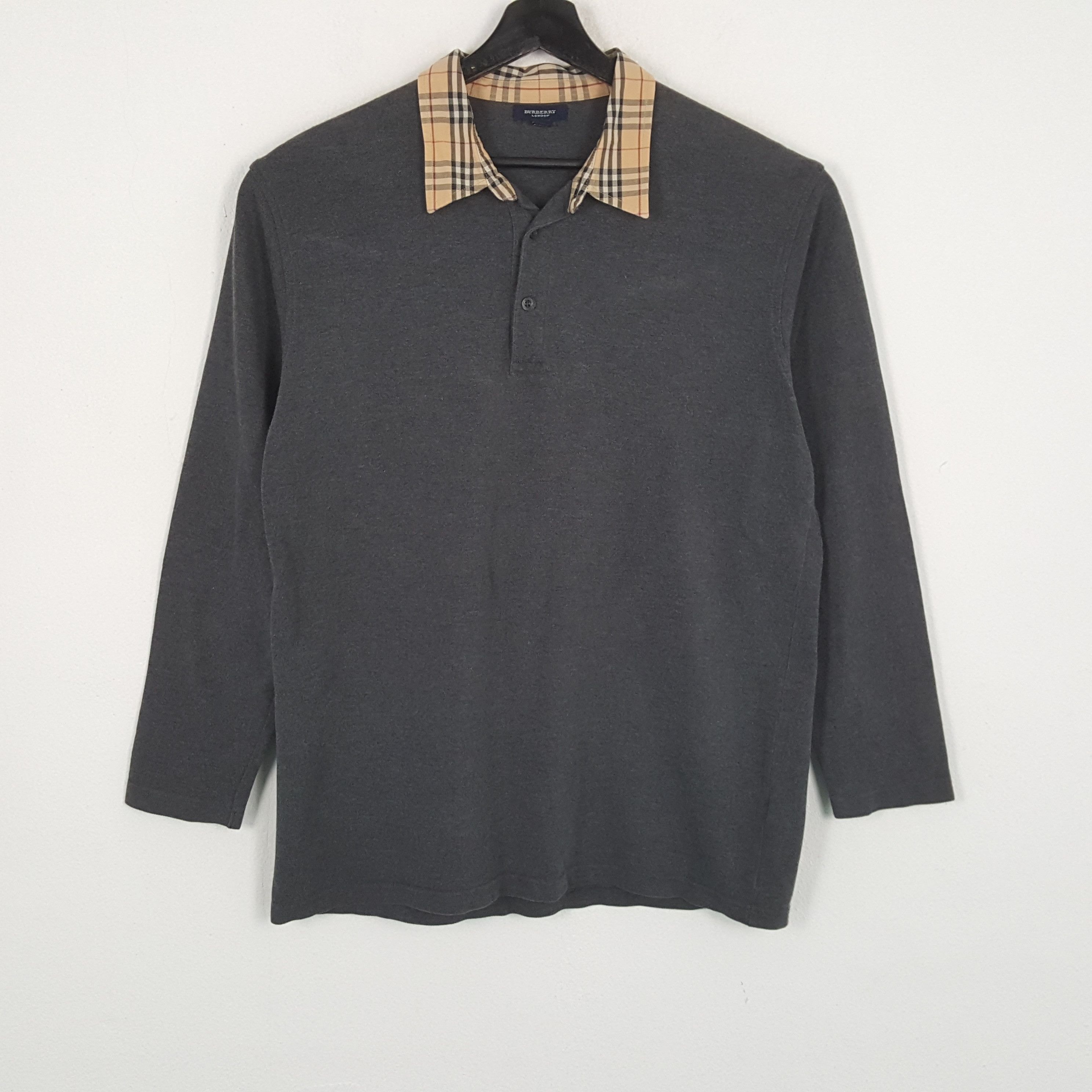 Burberry × Vintage BURBERRY LONDON Fashion Style Long Sleeve Polos Size US L / EU 52-54 / 3 - 1 Thumbnail
