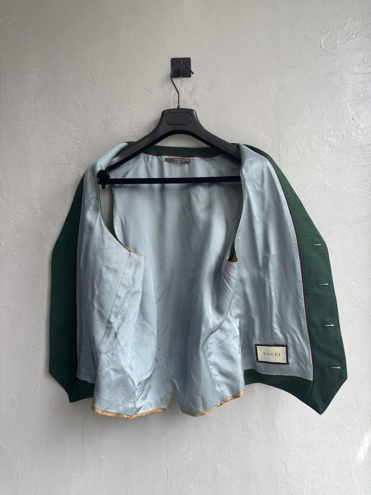Gucci Gucci AW20 by Alessandro Michele green military mohair vest Size 46R - 3 Thumbnail