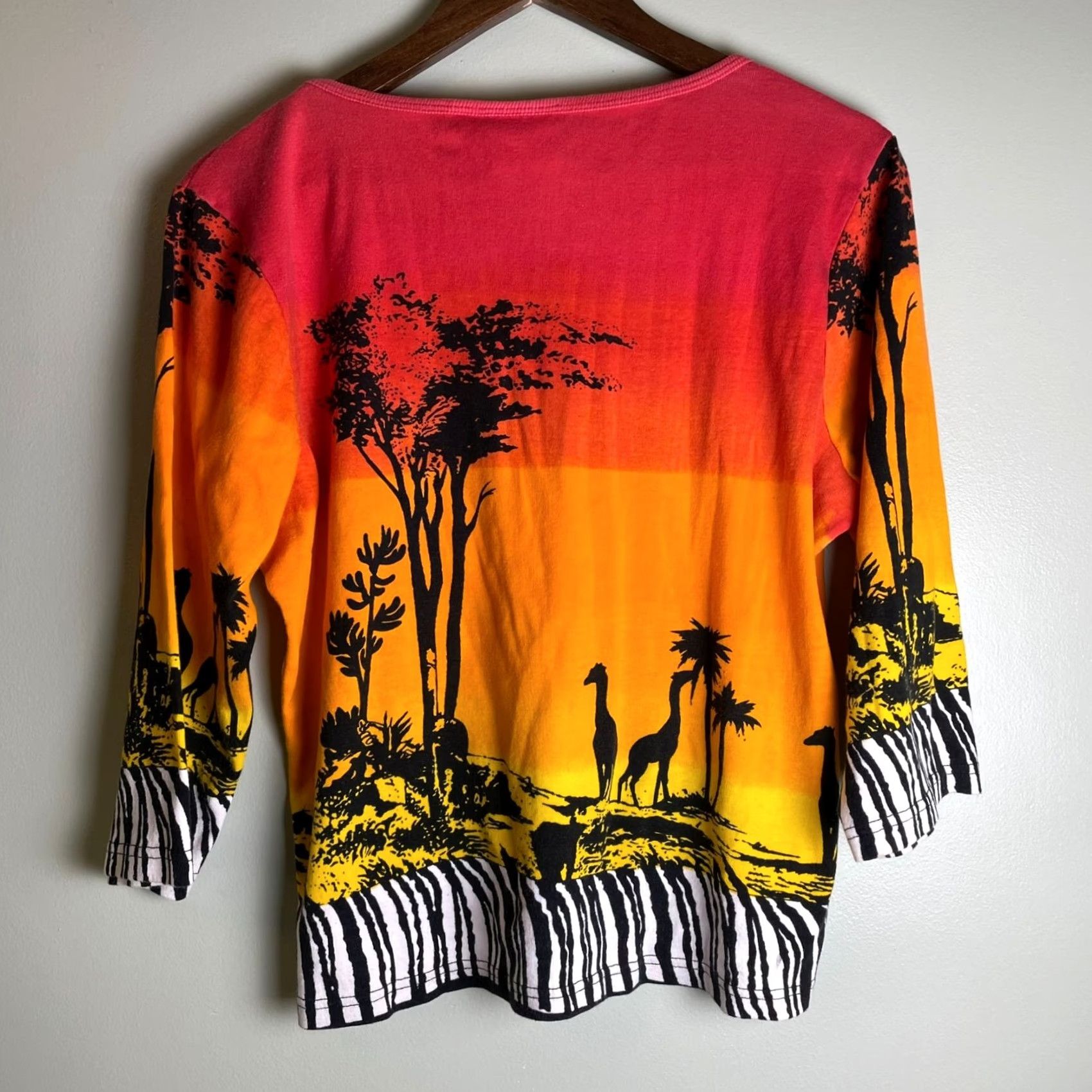 Vintage RARE Take-Two Vintage 90s African Safari Sunset Beaded Top XL Shirt Womens Size XL / US 12-14 / IT 48-50 - 4 Thumbnail