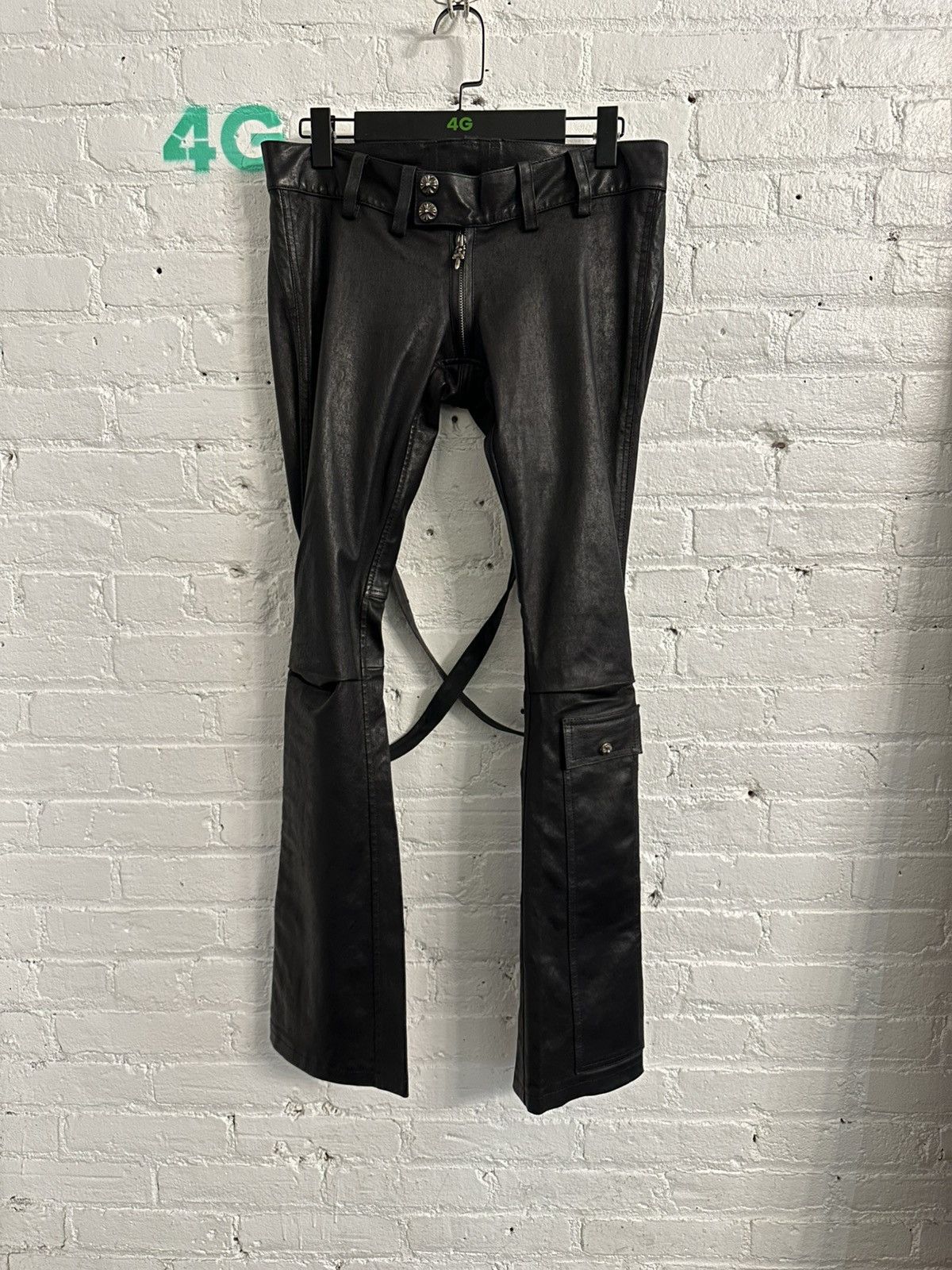 Chrome Hearts CHROME HEARTS BONDAGE SKINNY PATCH LEATHERS Size US 27 - 4 Thumbnail