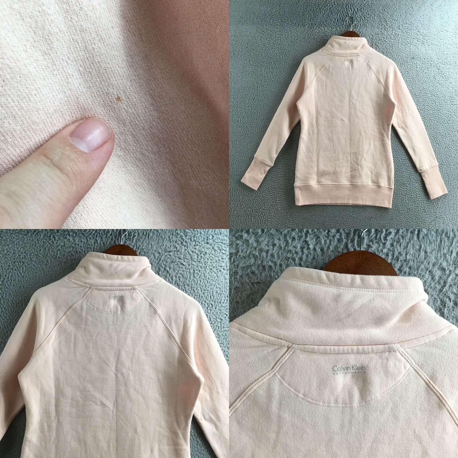 Calvin Klein Calvin Klein Sweatshirt Womens S Peach Cotton Blend Long Sleeve Mock Neck Casual Size S / US 4 / IT 40 - 8 Thumbnail