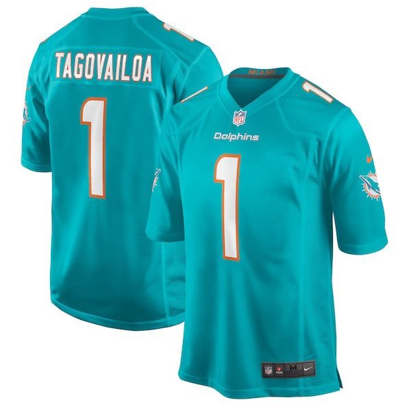 NFL Tua Tagovailoa Miami Dolphins Nike Game Jersey Aqua Large Size US L / EU 52-54 / 3 - 1 Thumbnail