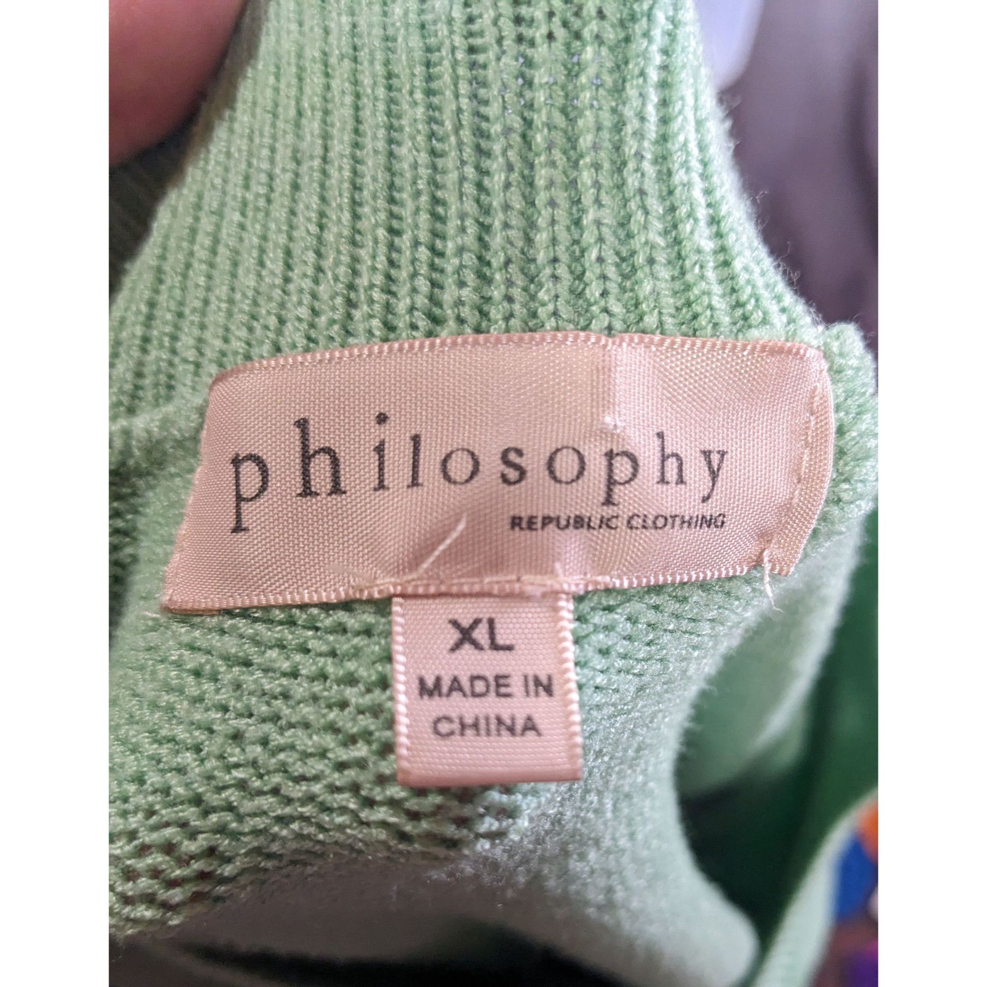 Other Philosophy Republic Clothing Mint Green Knit V-Neck Sweater Size XL / US 12-14 / IT 48-50 - 3 Thumbnail