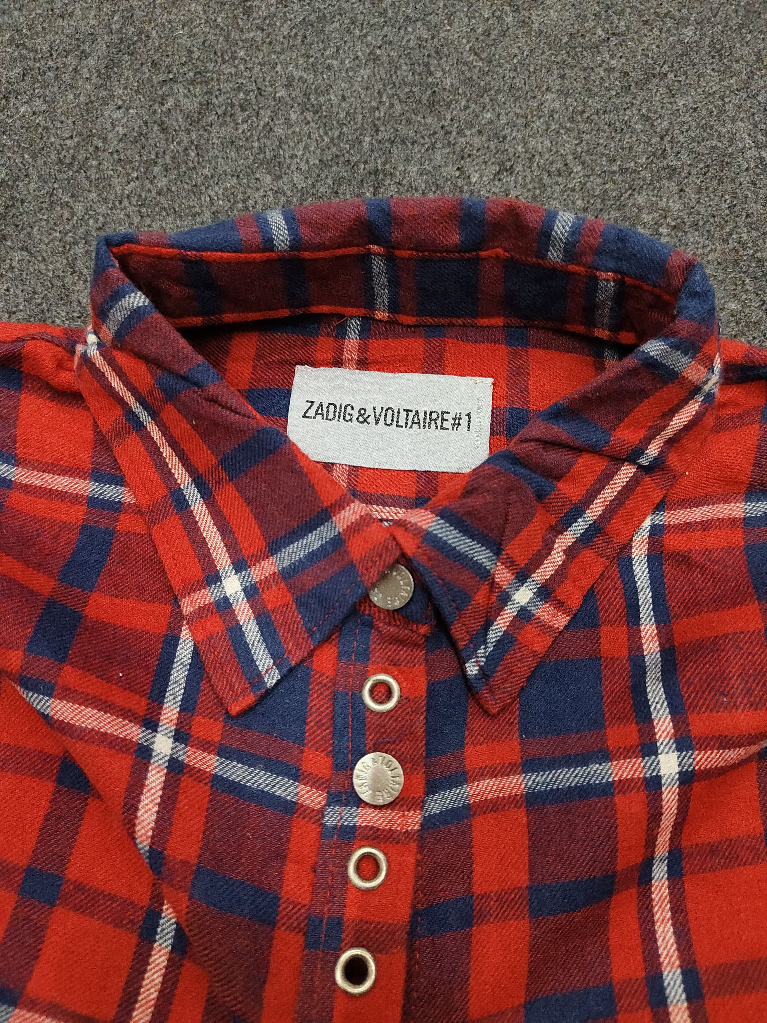 Zadig & Voltaire Zadig & Voltaire❤️‍🔥Punk Rock Grommet Hardware Flanel Shirt Size M / US 6-8 / IT 42-44 - 8 Thumbnail