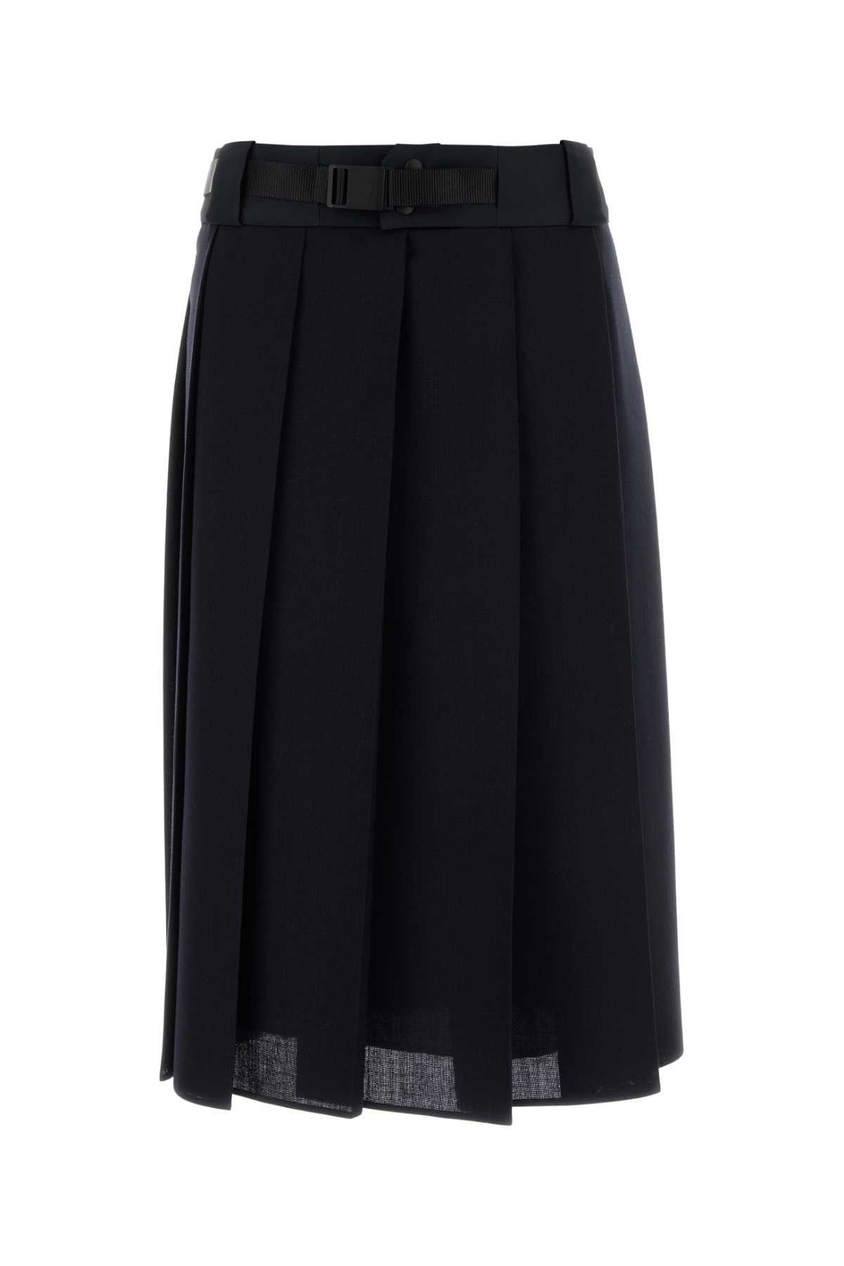 Prada Dark Blue Wool Skirt Size 28" / US 6 / IT 42 - 1 Thumbnail