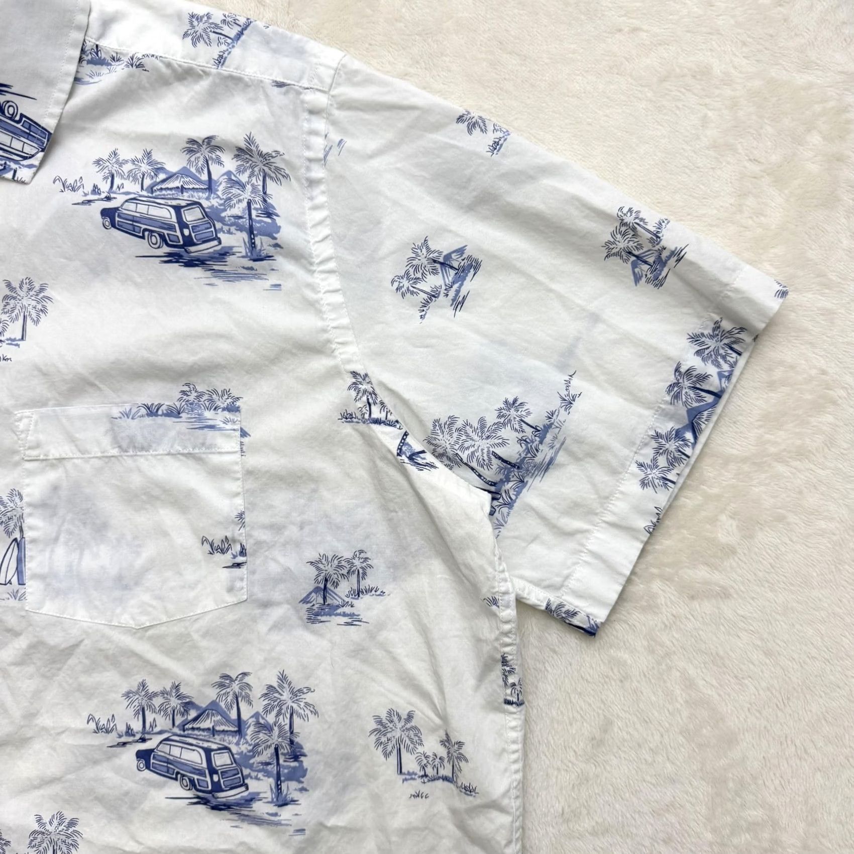Brooks Brothers Brooks Brothers Shirt Mens XL White Blue Hawaiian Beach Print Button Front Shirt Size US XL / EU 56 / 4 - 3 Thumbnail